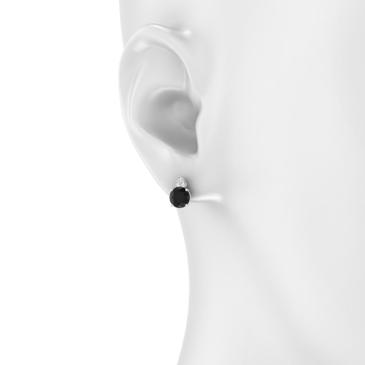 Mirage | 18k White Gold 6 mm Round Black Diamond Earrings