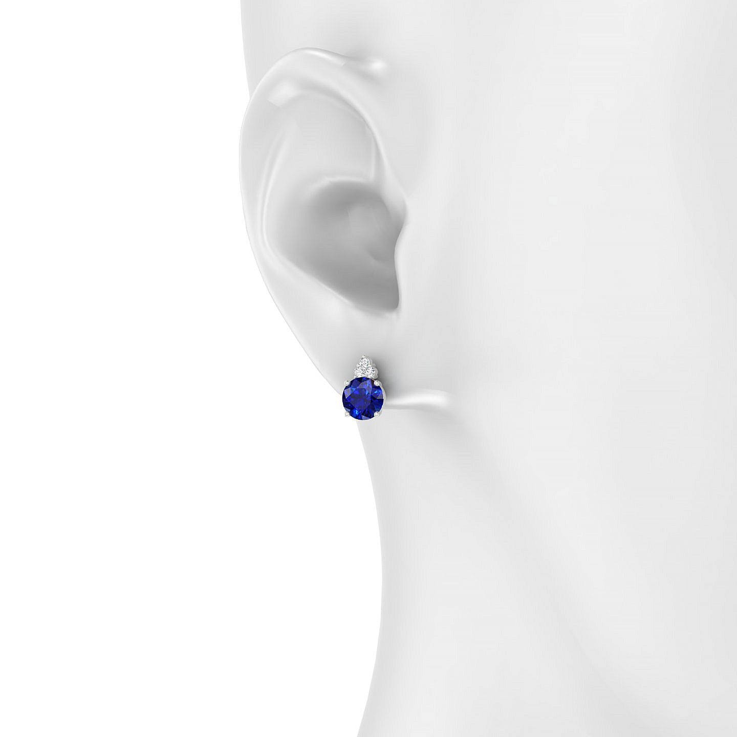 Mirage | 18k White Gold 6 mm Round Sapphire Earrings