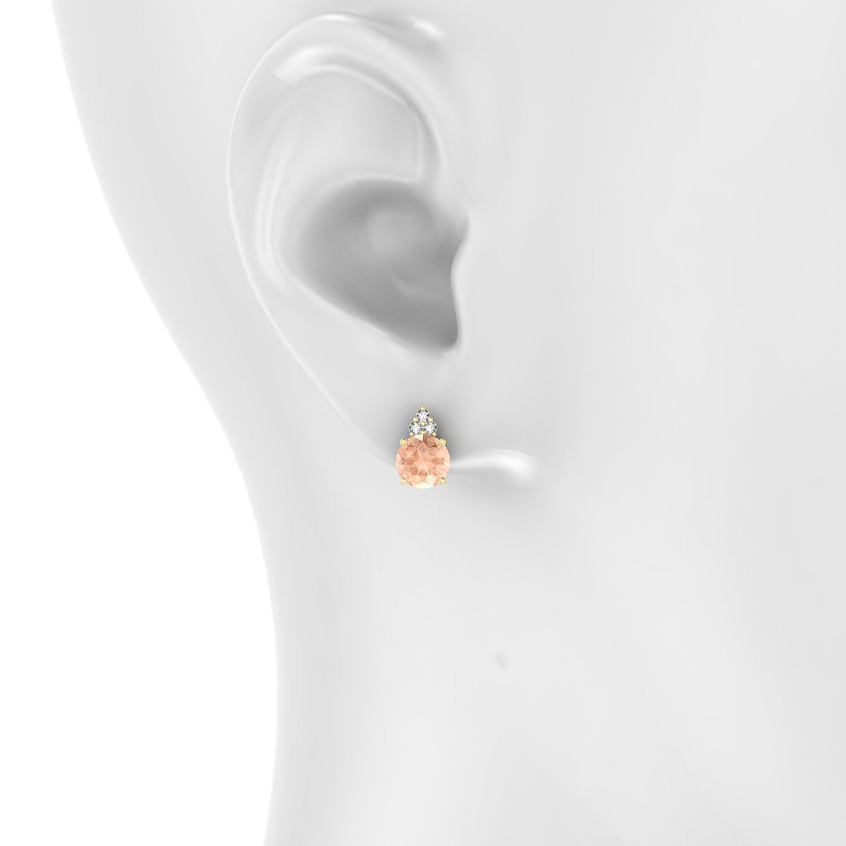 Mirage | 18k Yellow Gold 6 mm Round Morganite Earrings