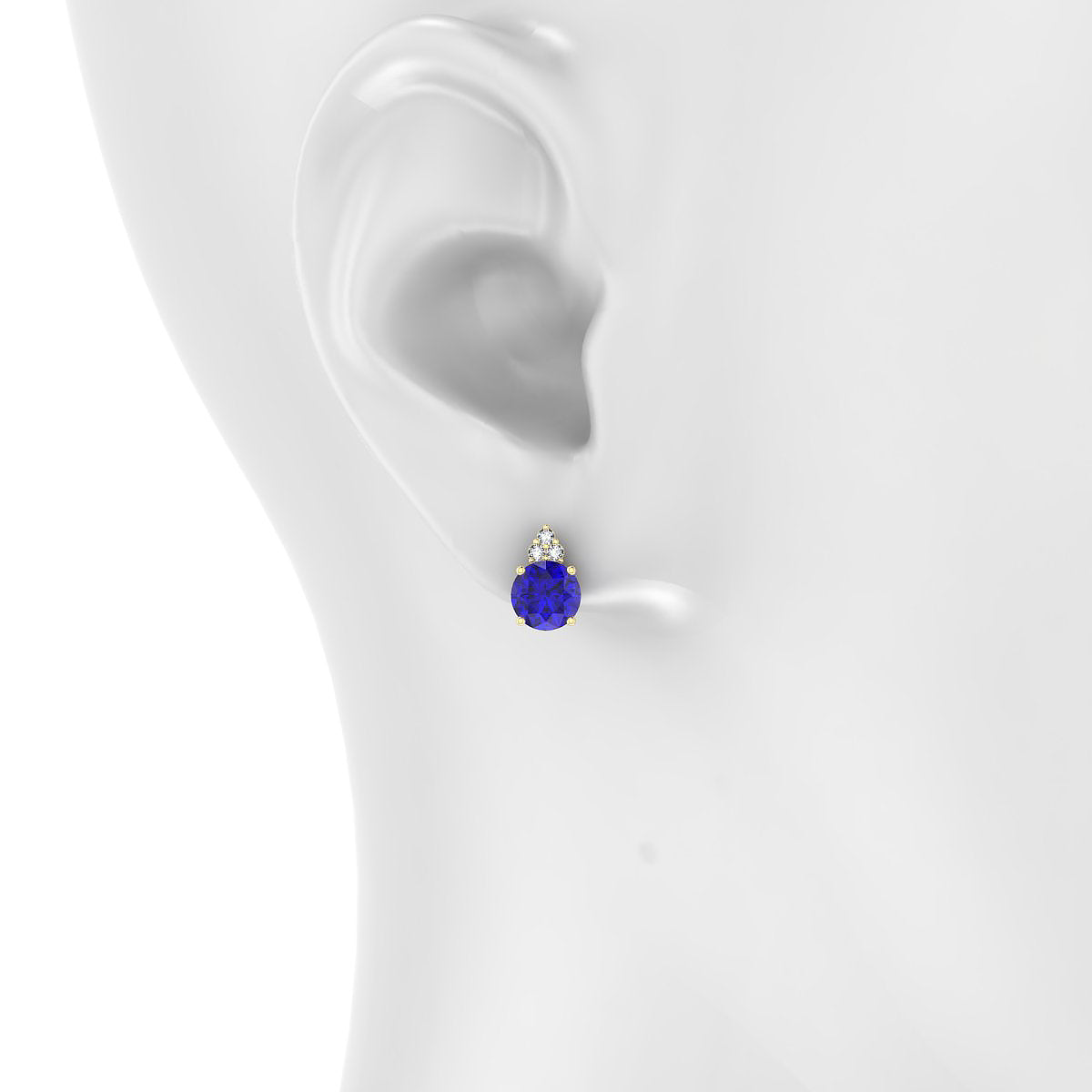 Mirage | 18k Yellow Gold 6 mm Round Tanzanite Earrings