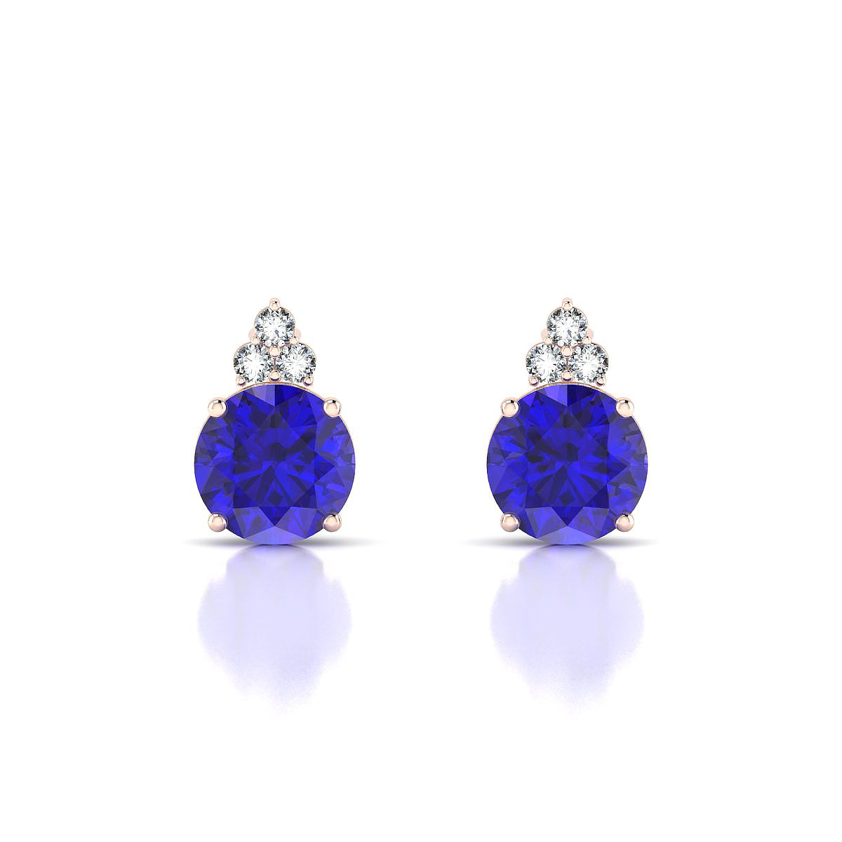 Mirage | 18k Rose Gold 8 mm Round Tanzanite Earrings