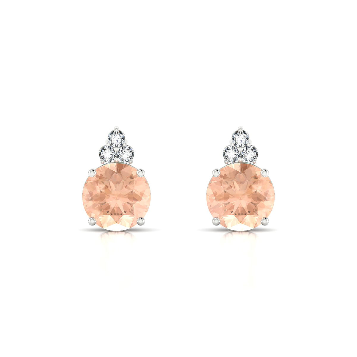 Mirage | 18k White Gold 8 mm Round Morganite Earrings