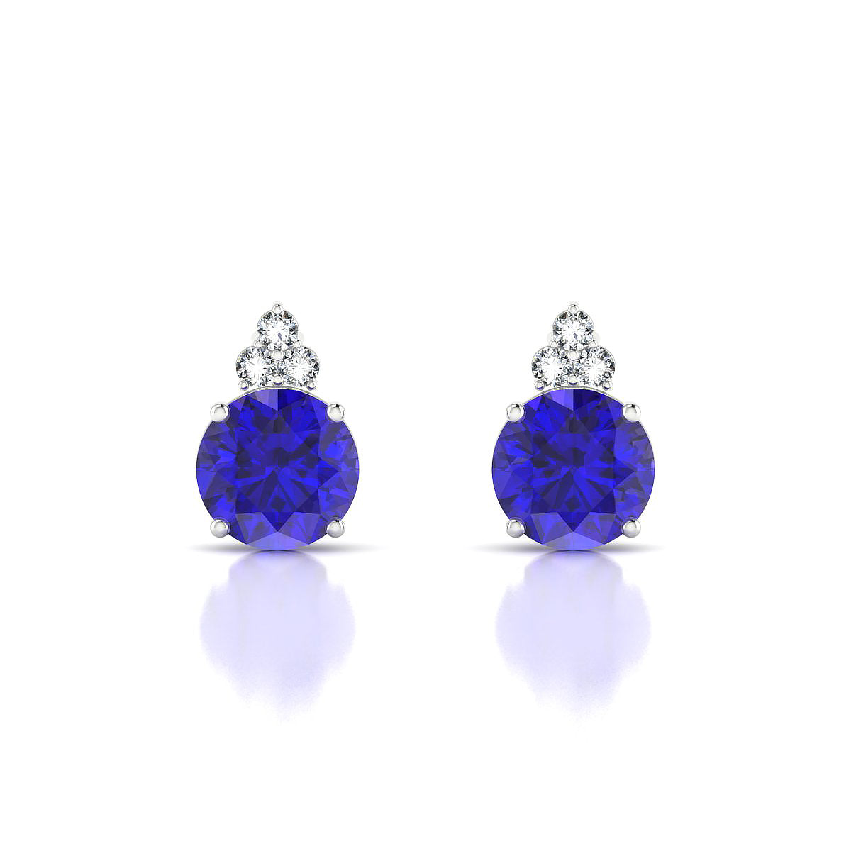 Mirage | 18k White Gold 8 mm Round Tanzanite Earrings