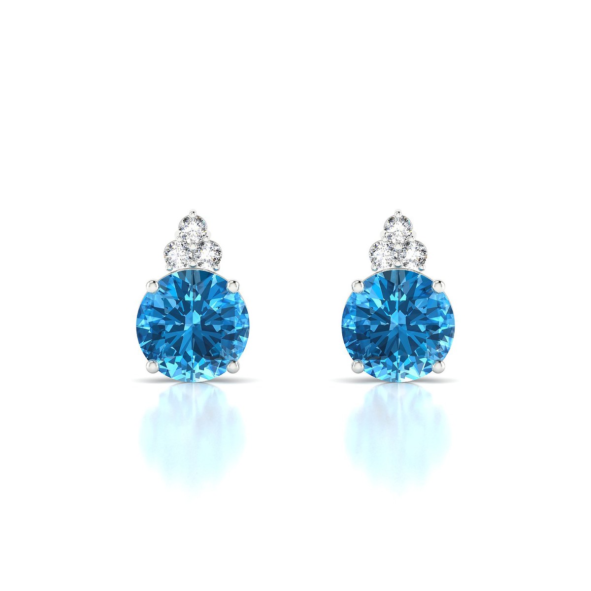Mirage | 18k White Gold 8 mm Round Topaz Earrings
