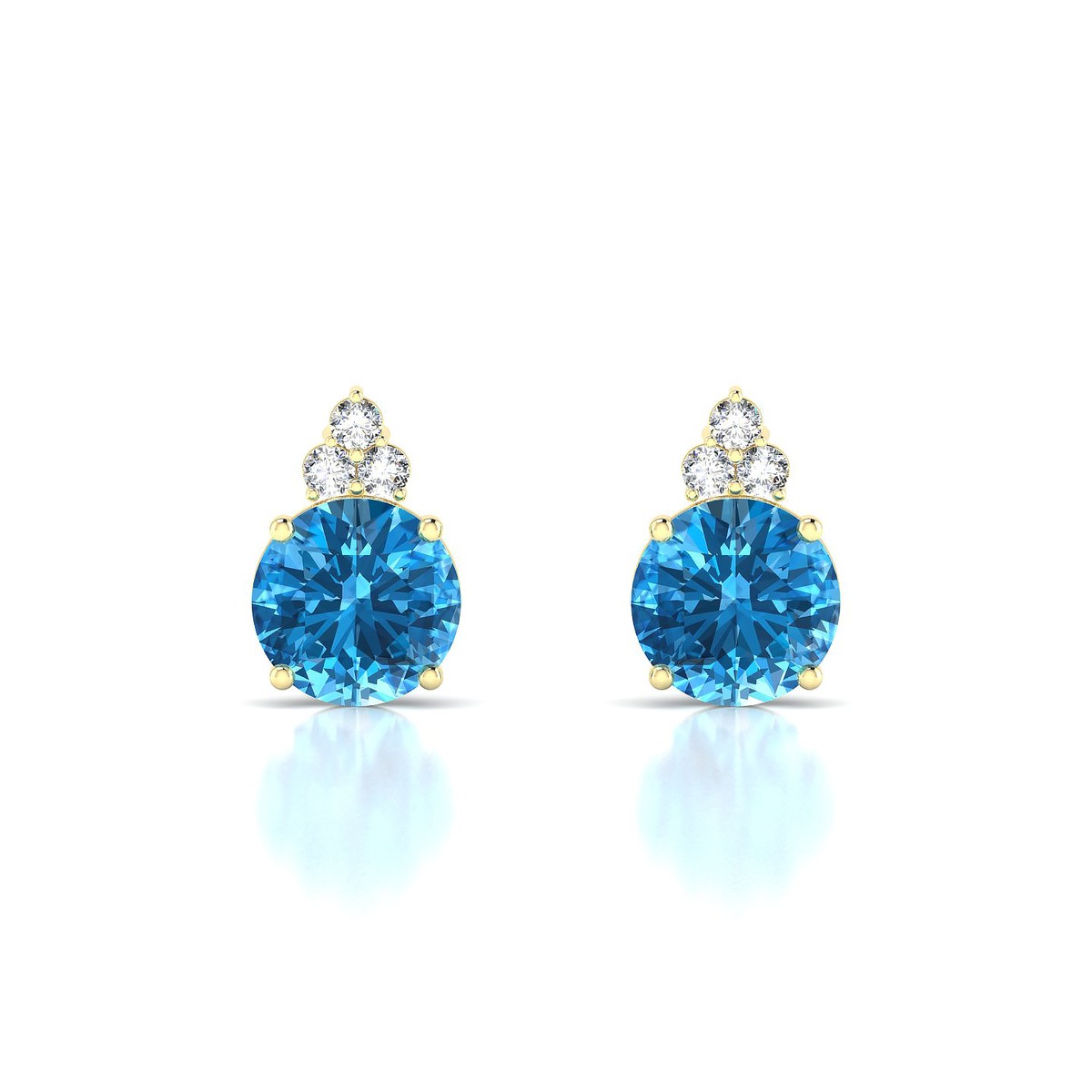 Mirage | 18k Yellow Gold 8 mm Round Topaz Earrings