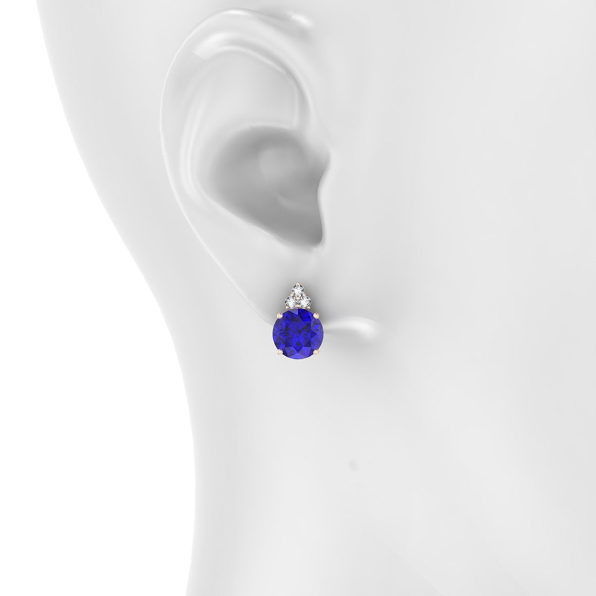 Mirage | 18k Rose Gold 8 mm Round Tanzanite Earrings