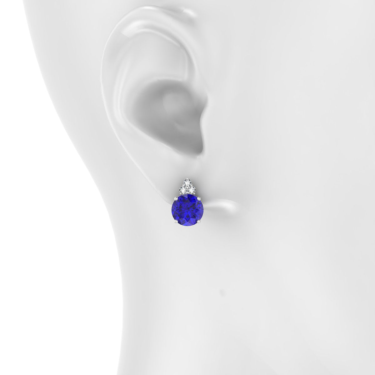 Mirage | 18k White Gold 8 mm Round Tanzanite Earrings
