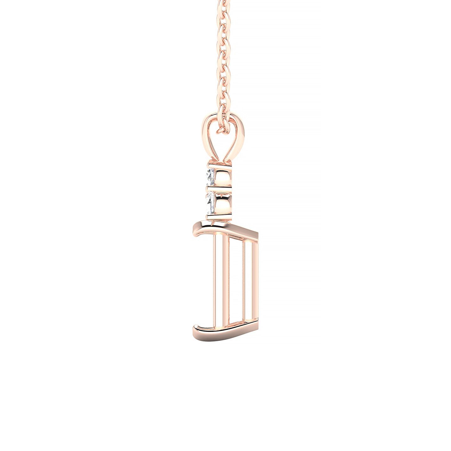 Mirage Emerald 2-2.99 ct | 18k Rose Gold Side Stones Diamond Pendant