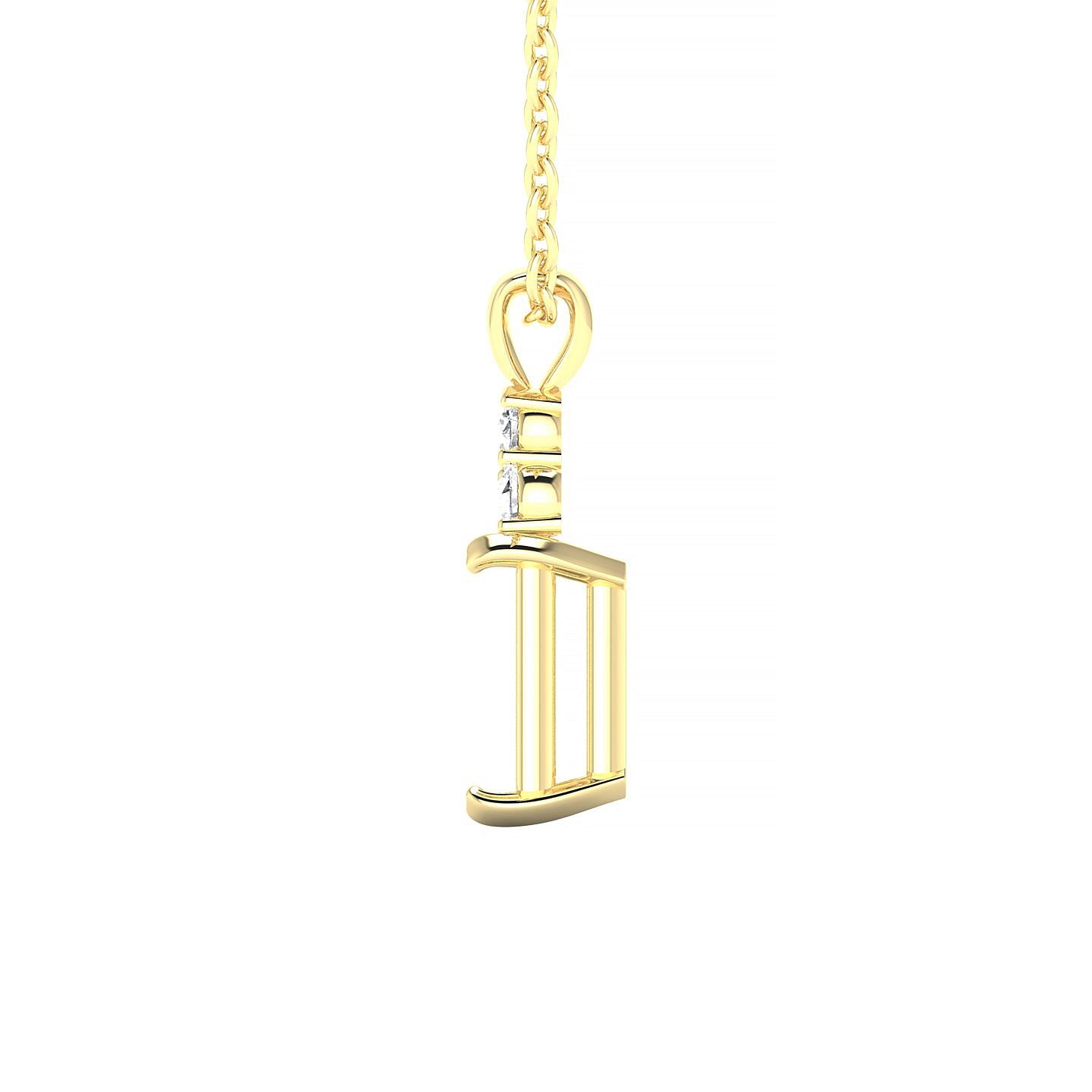 Mirage Emerald 2-2.99 ct | 18k Yellow Gold Side Stones Diamond Pendant