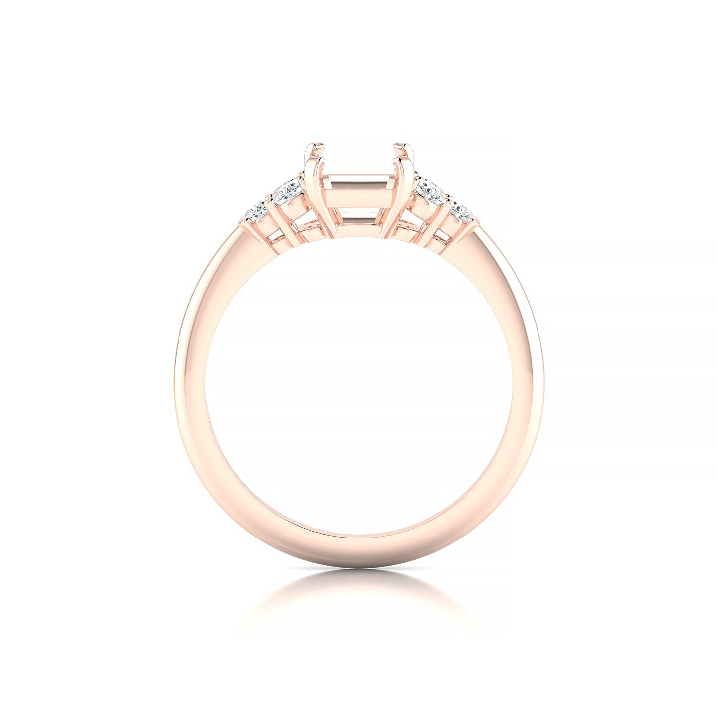 Mirage Emerald 2-2.99 ct | 18k Rose Gold Side Stones Ring