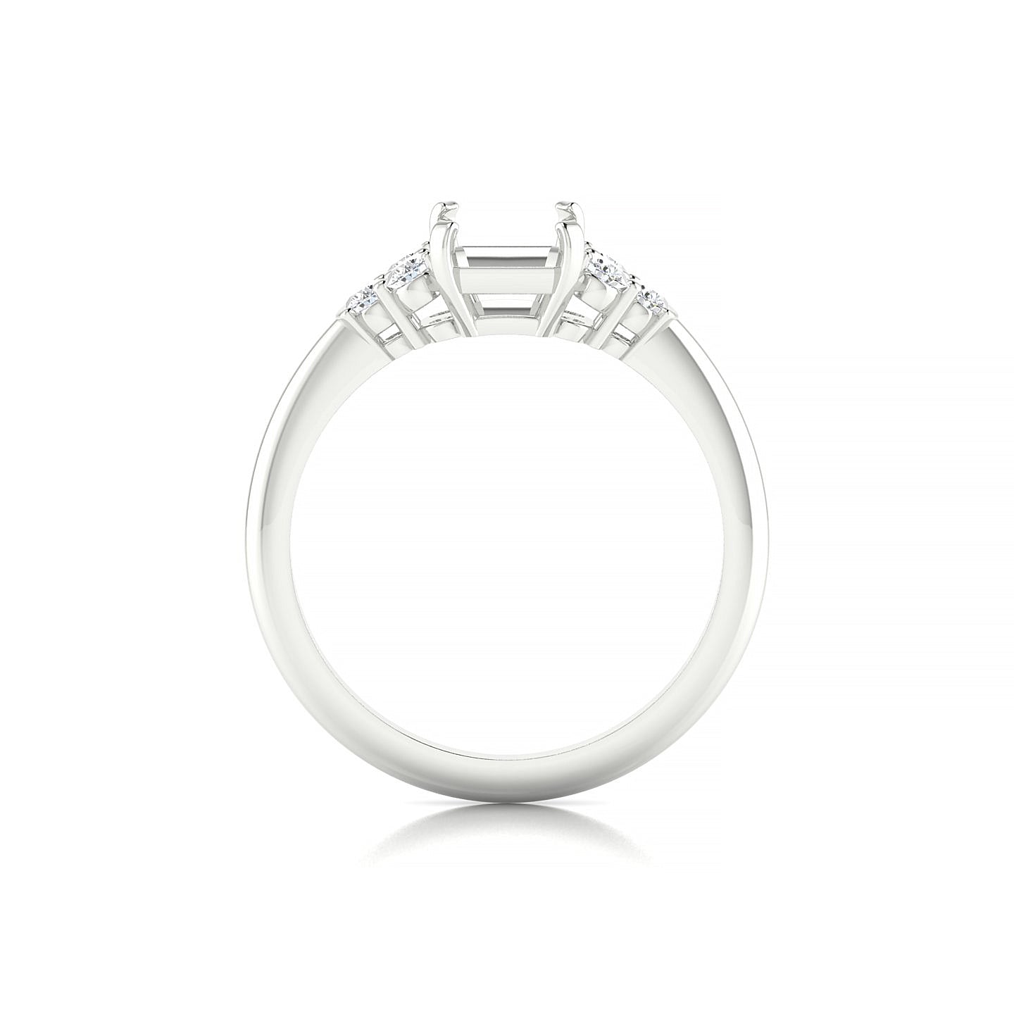 Mirage Emerald 2-2.99 ct | 18k White Gold Side Stones Ring