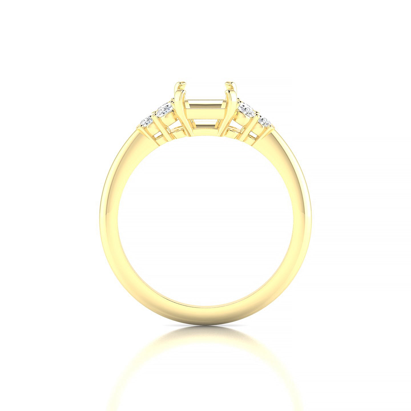 Mirage Emerald 2-2.99 ct | 18k Yellow Gold Side Stones Ring