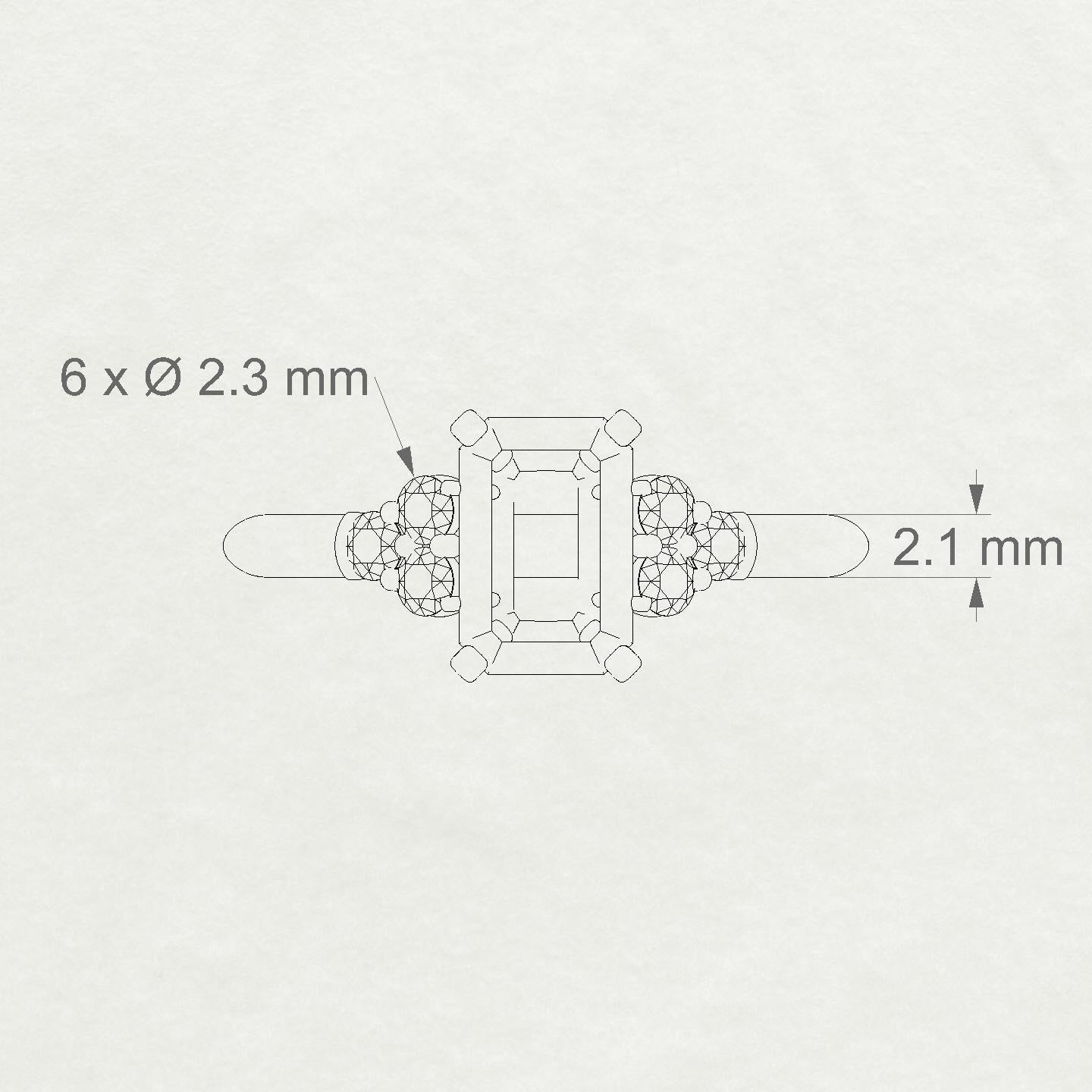 Mirage Emerald 2-2.99 ct | 18k Yellow Gold Side Stones Ring