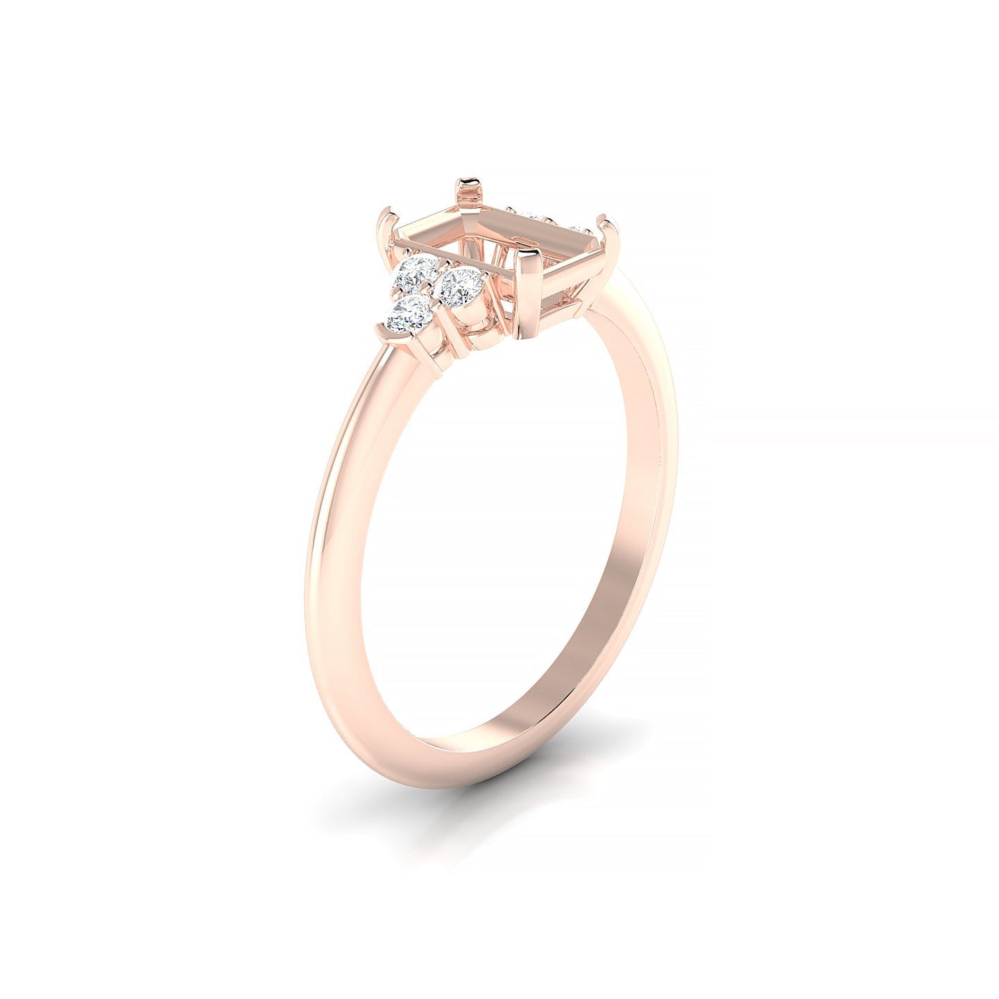 Mirage Emerald 1-1.99 ct | 18k Rose Gold Side Stones Ring