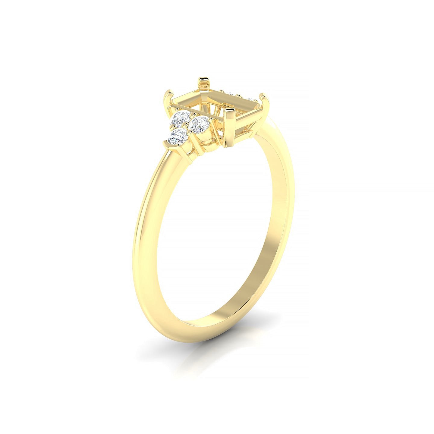 Mirage Emerald 1-1.99 ct | 18k Yellow Gold Side Stones Ring