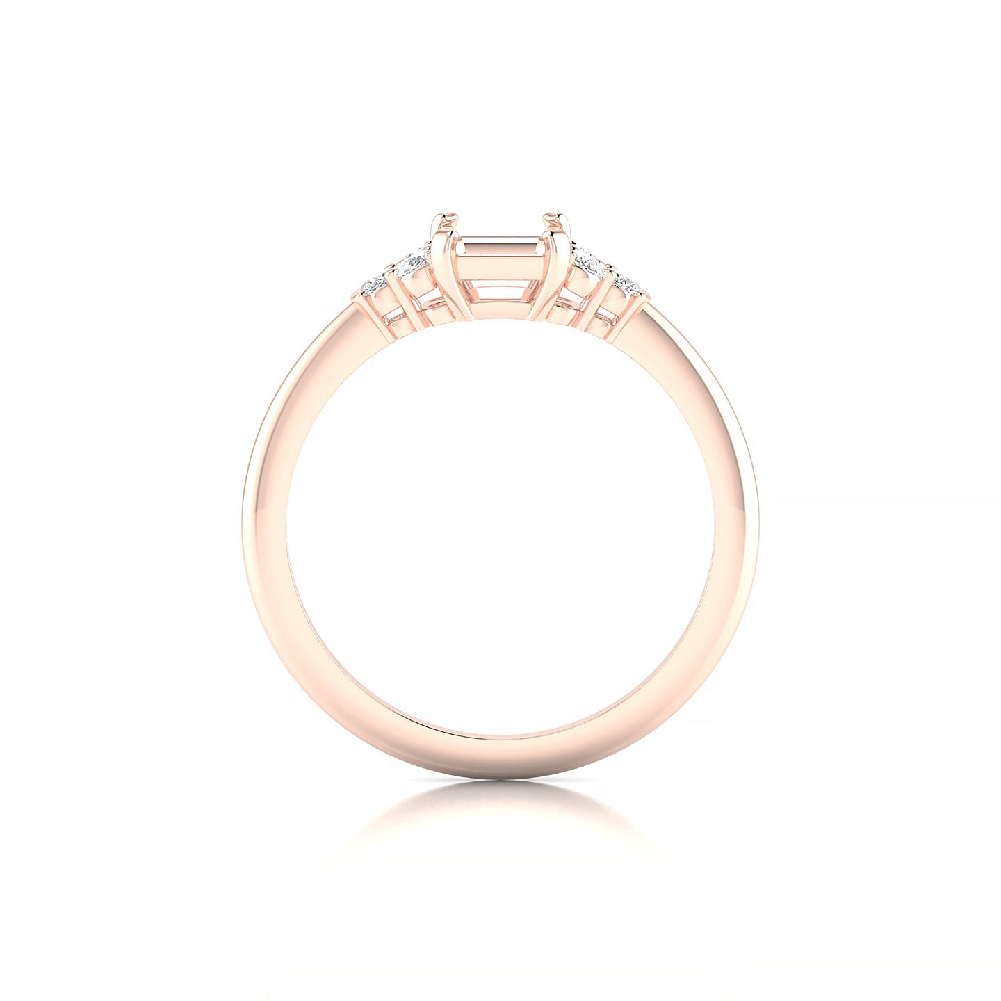 Mirage Emerald 1-1.99 ct | 18k Rose Gold Side Stones Ring