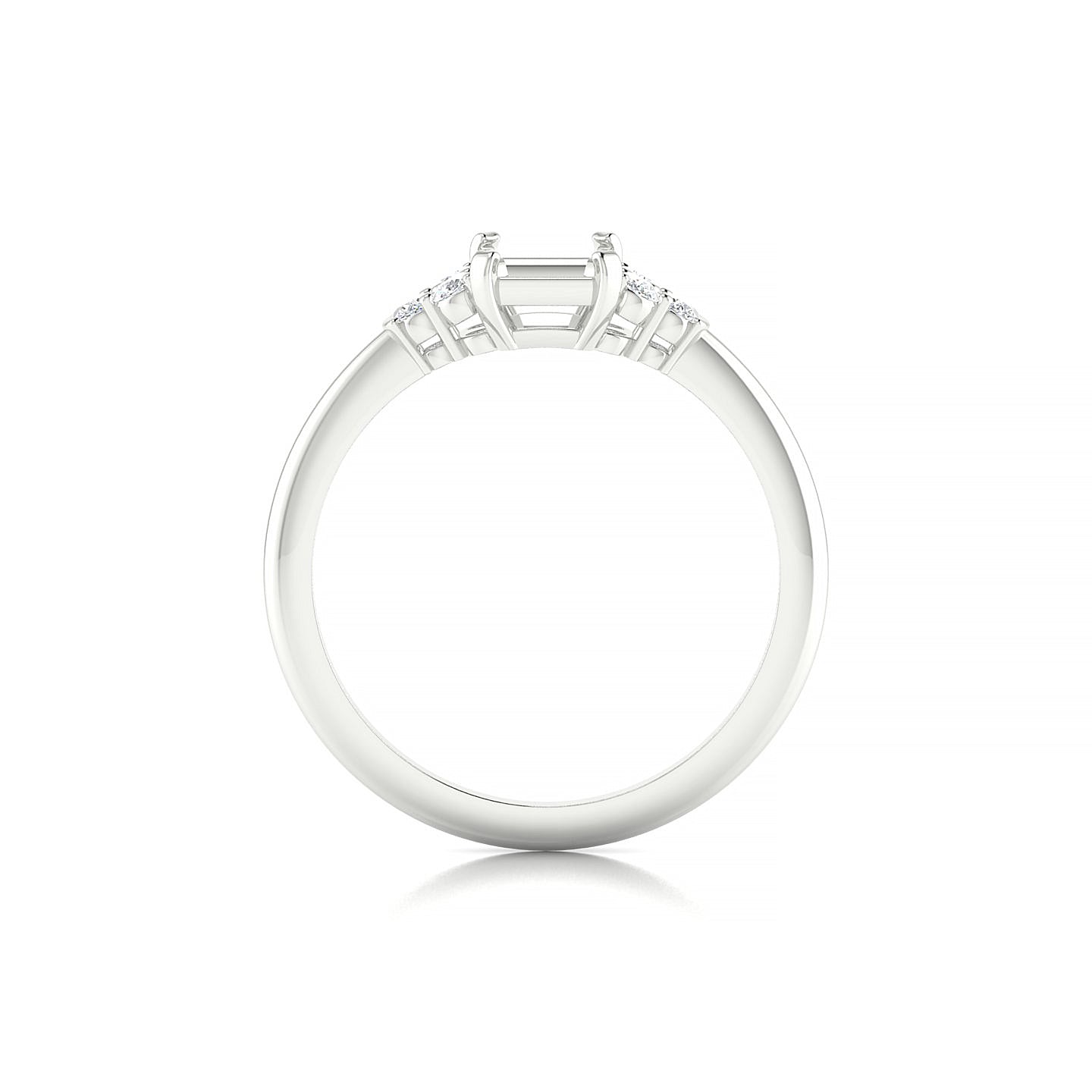 Mirage Emerald 1-1.99 ct | 18k White Gold Side Stones Ring