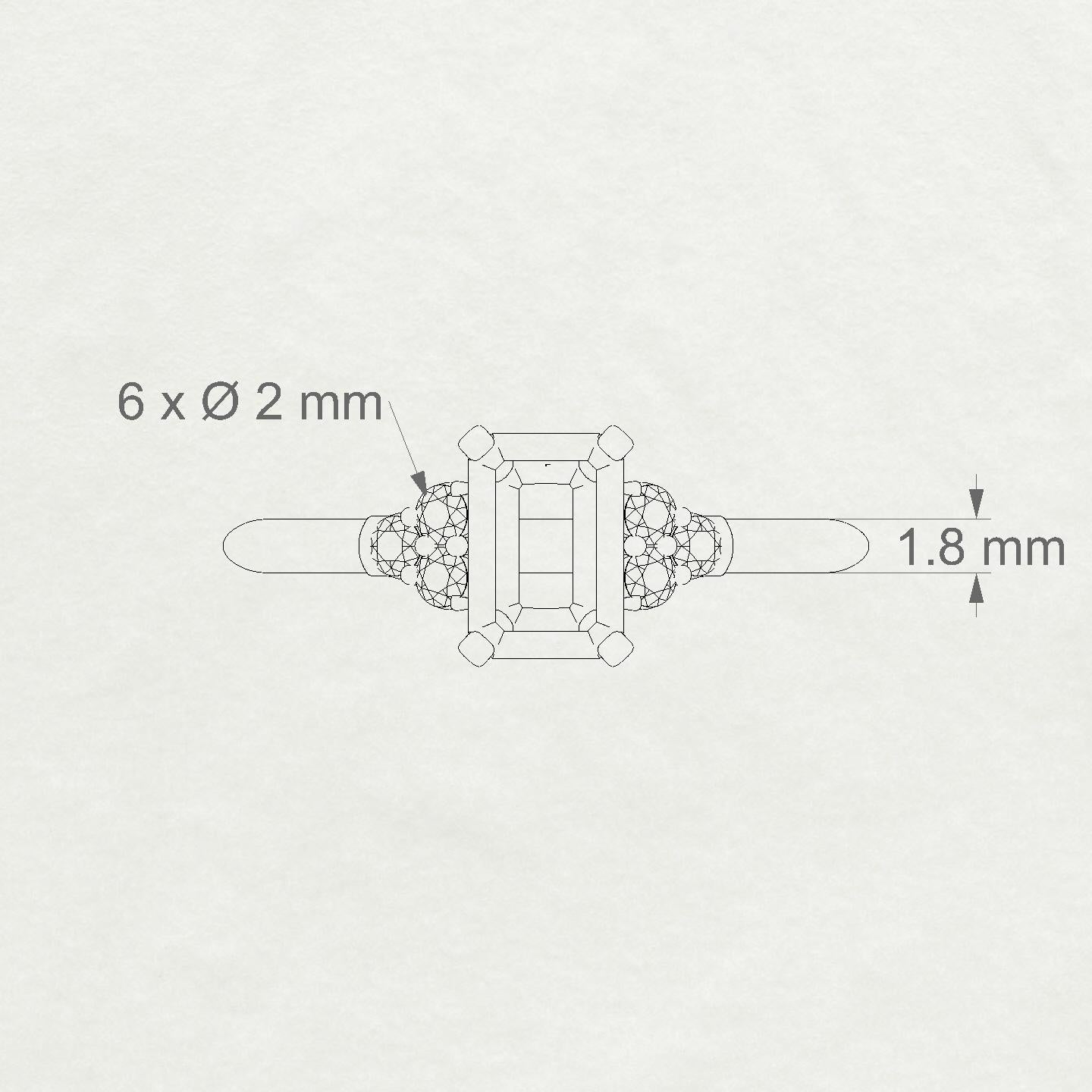 Mirage Emerald 1-1.99 ct | 18k White Gold Side Stones Ring