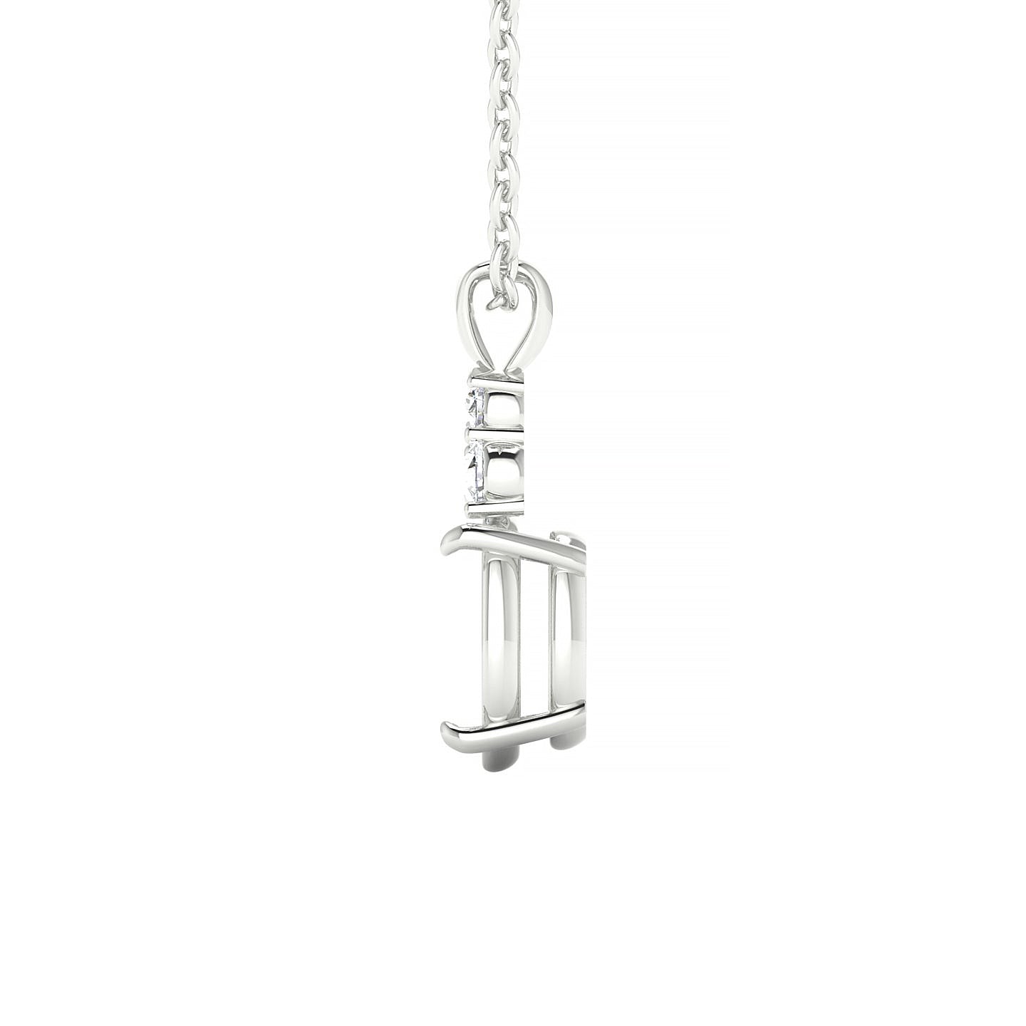 Mirage Oval 2-2.99 ct | 18k White Gold Side Stones Diamond Pendant