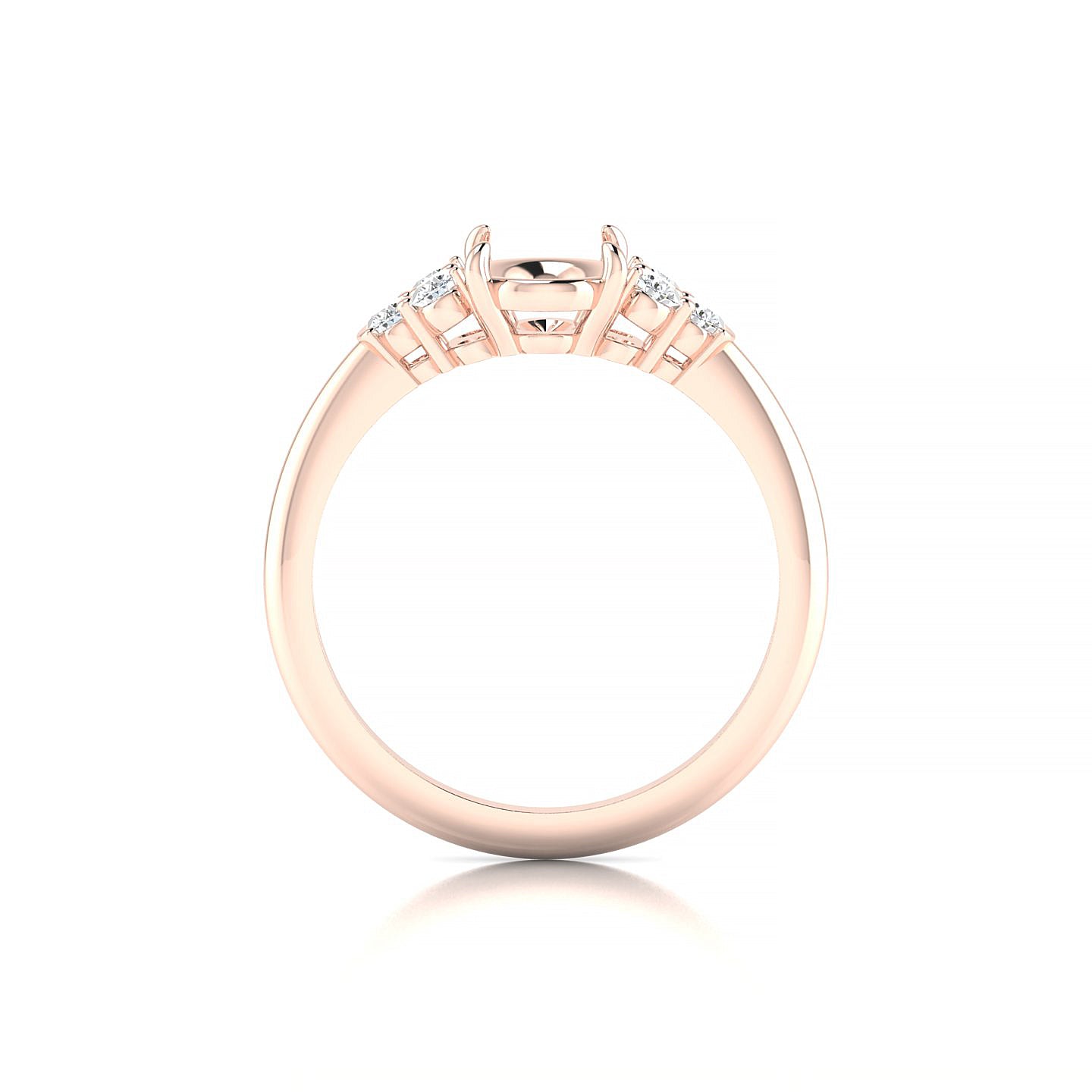 Mirage Oval 2-2.99 ct | 18k Rose Gold Side Stones Ring