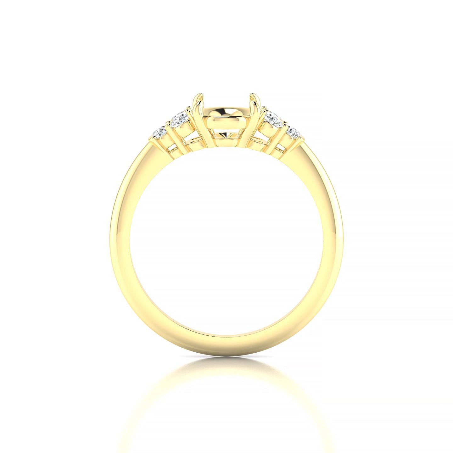 Mirage Oval 2-2.99 ct | 18k Yellow Gold Side Stones Ring