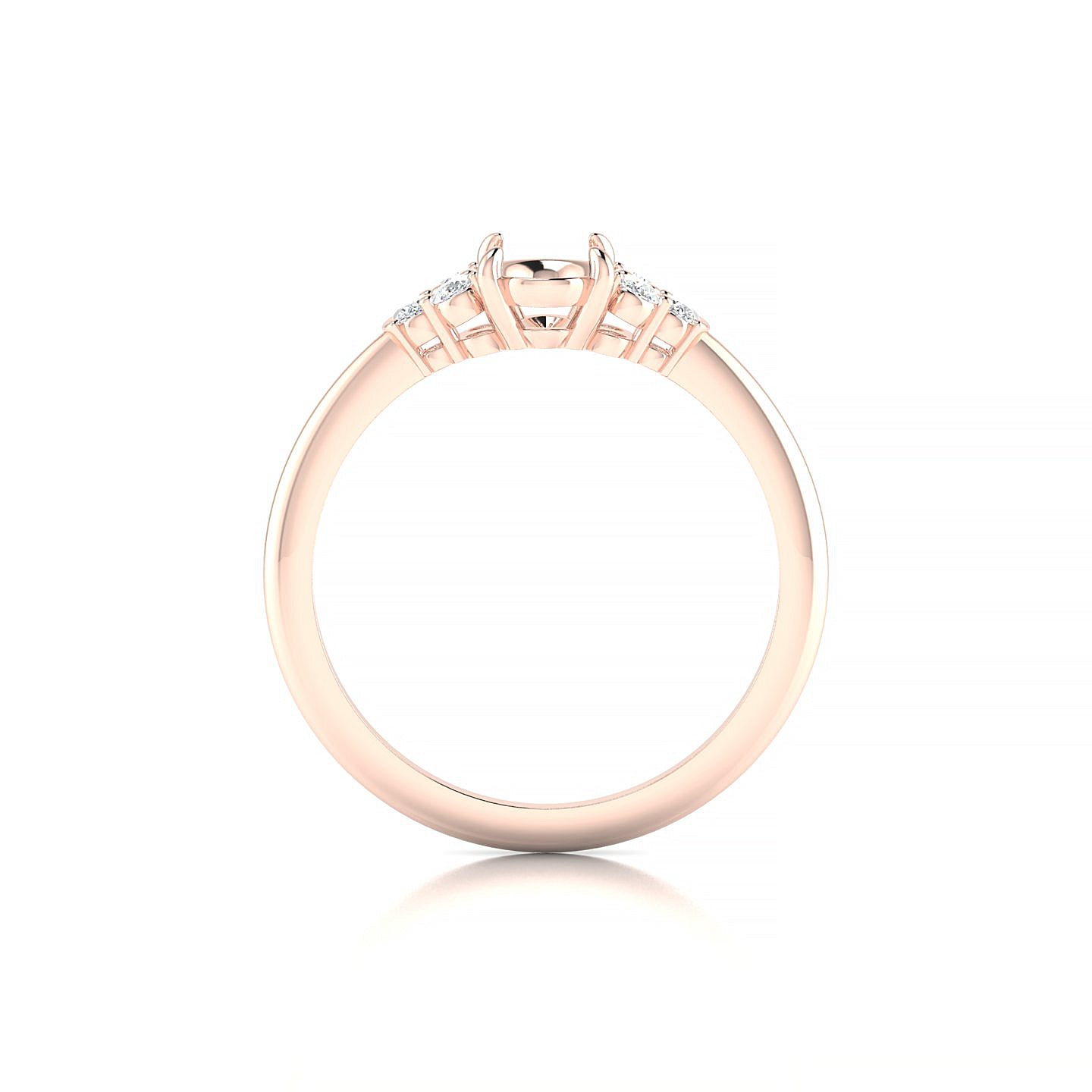 Mirage Oval 1-1.99 ct | 18k Rose Gold Side Stones Ring