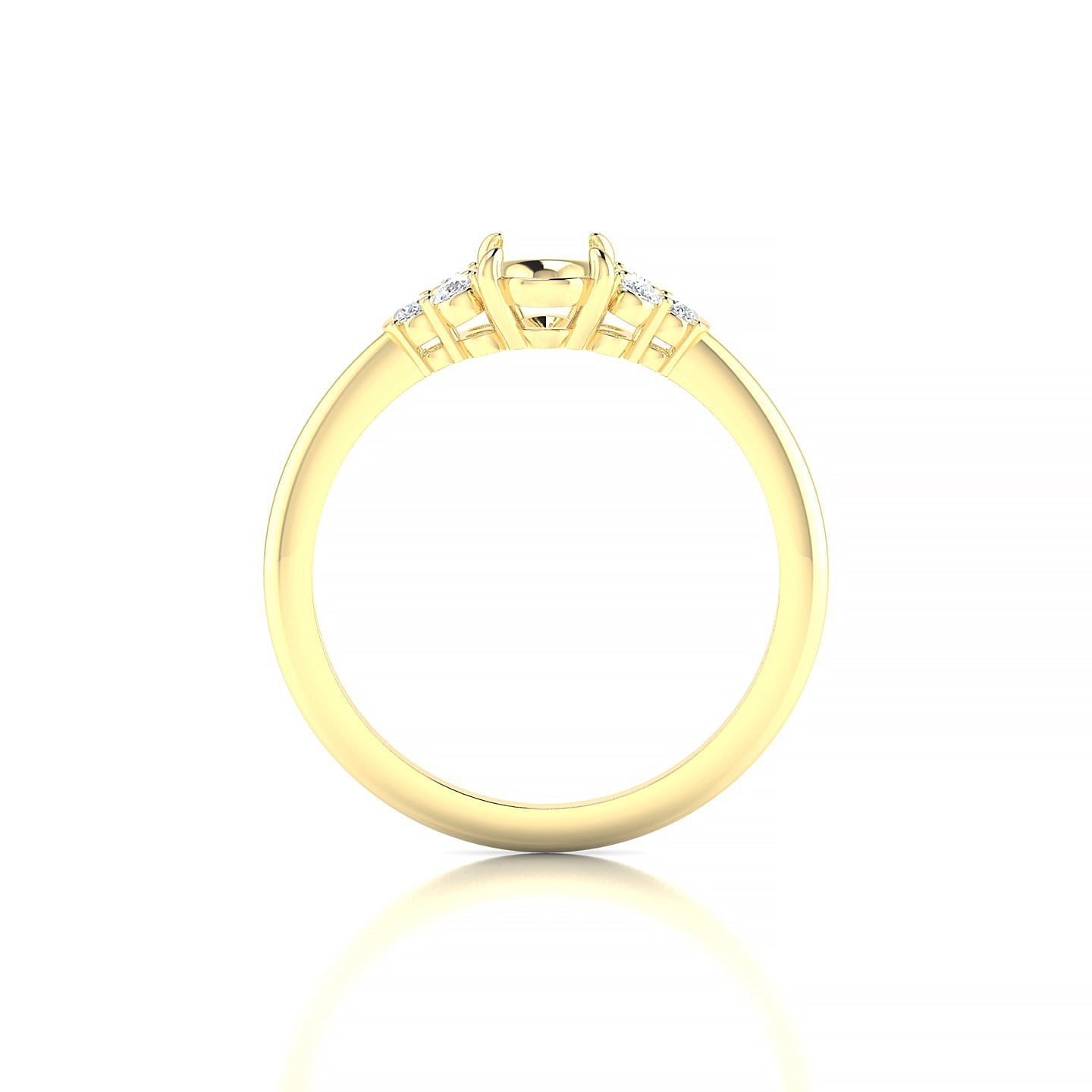 Mirage Oval 1-1.99 ct | 18k Yellow Gold Side Stones Ring