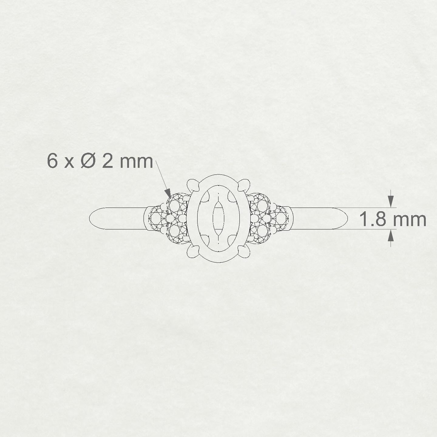 Mirage Oval 1-1.99 ct | 18k Rose Gold Side Stones Ring