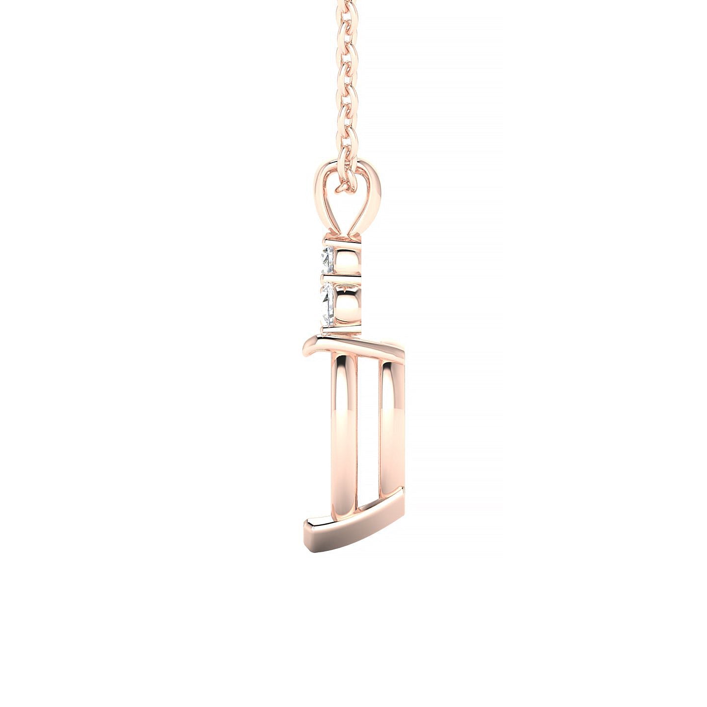 Mirage Pear 2-2.99 ct | 18k Rose Gold Side Stones Diamond Pendant
