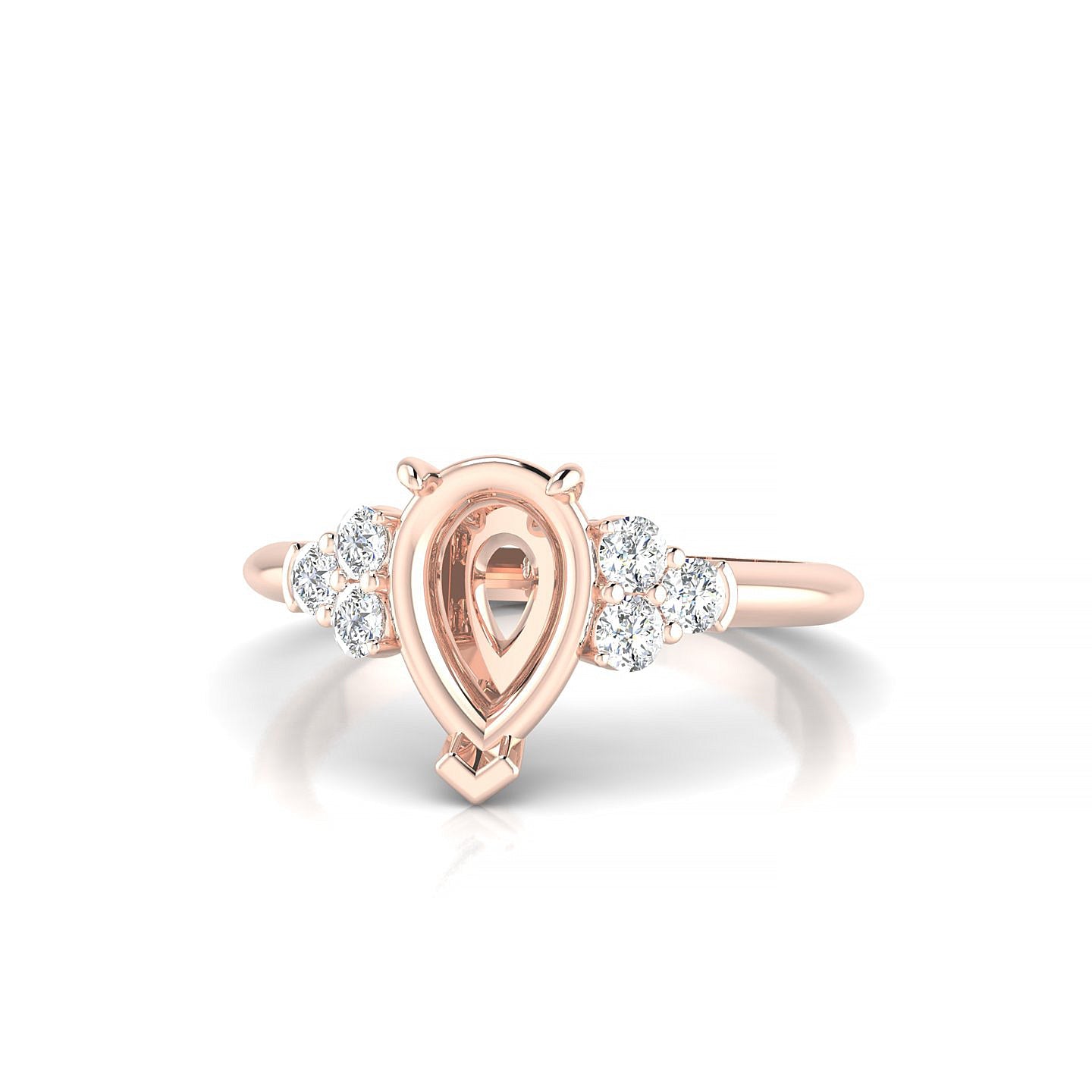 Mirage Pear 2-2.99 ct | 18k Rose Gold Side Stones Ring