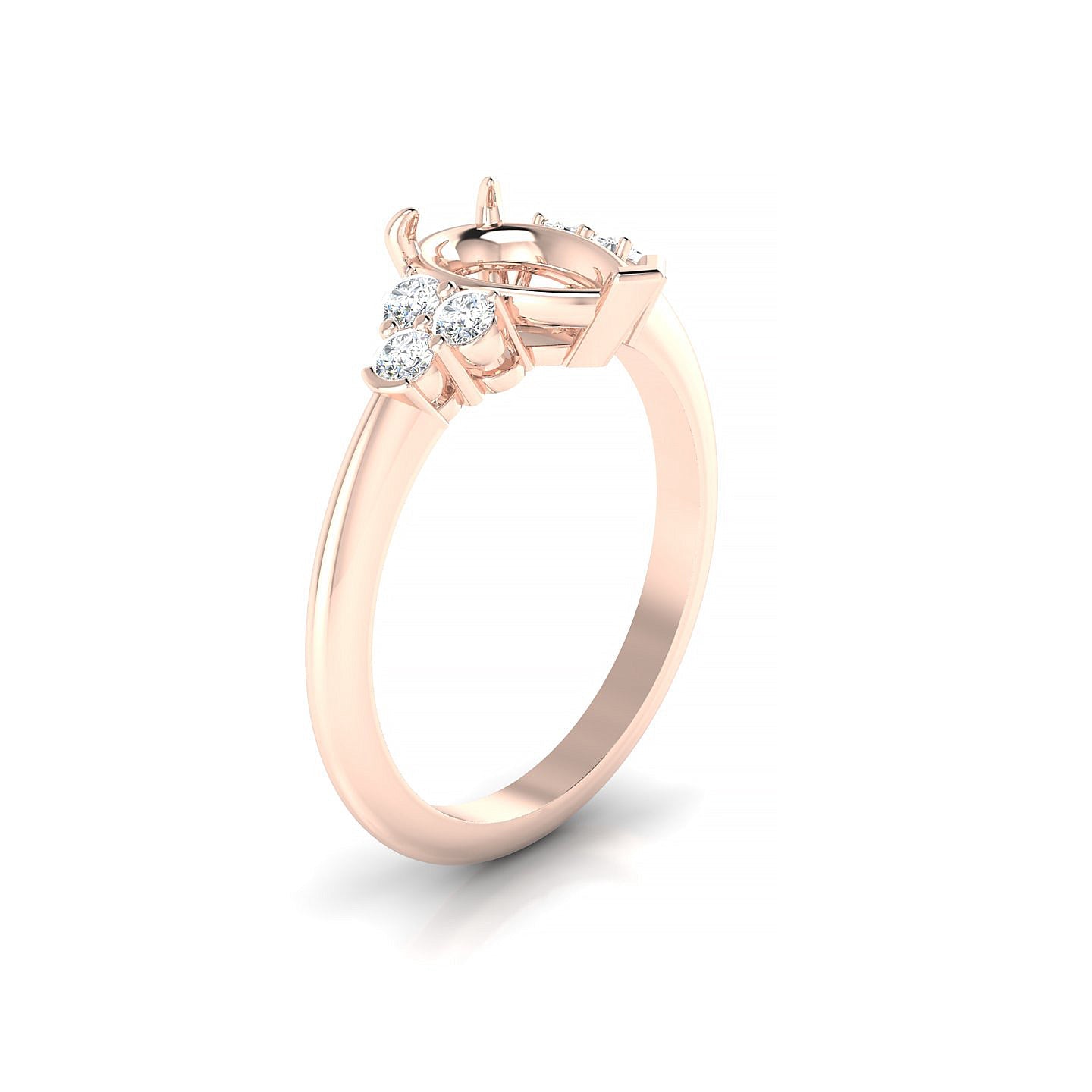Mirage Pear 2-2.99 ct | 18k Rose Gold Side Stones Ring