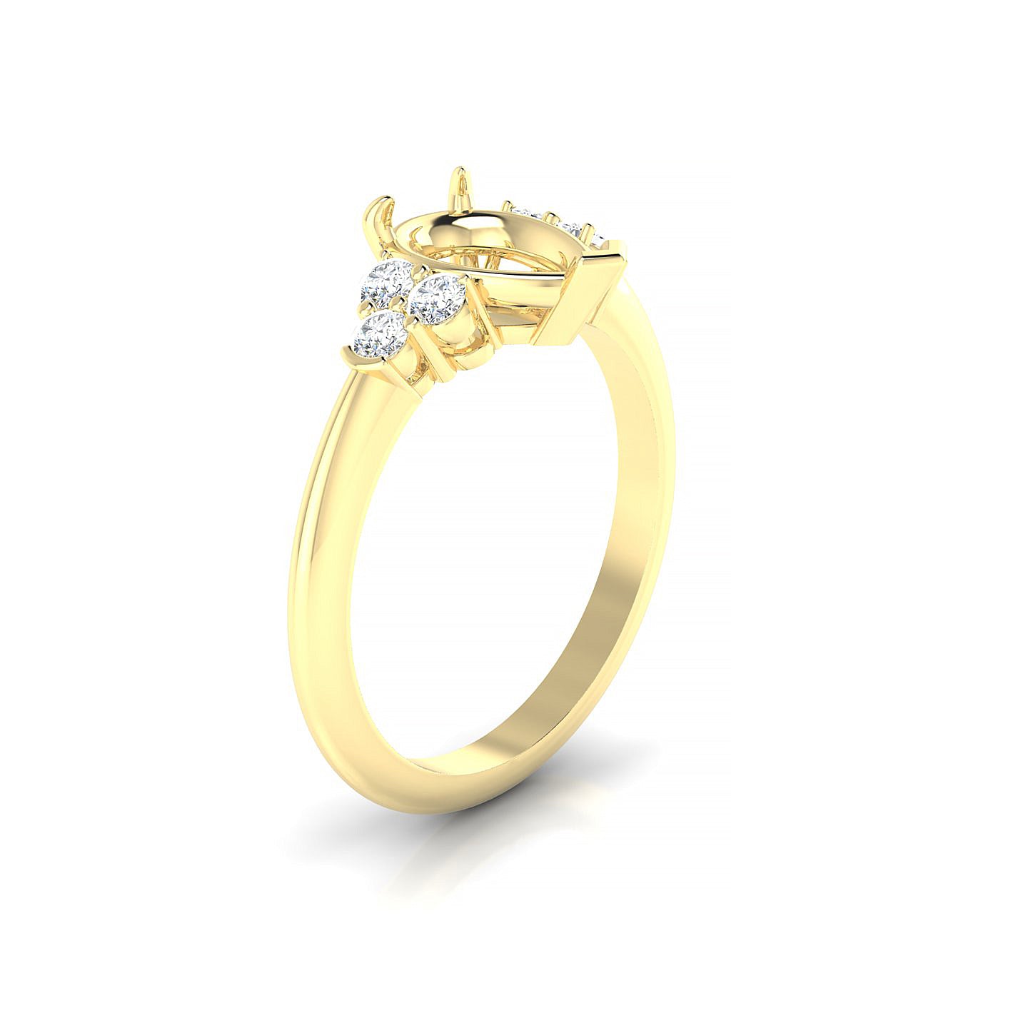 Mirage Pear 2-2.99 ct | 18k Yellow Gold Side Stones Ring