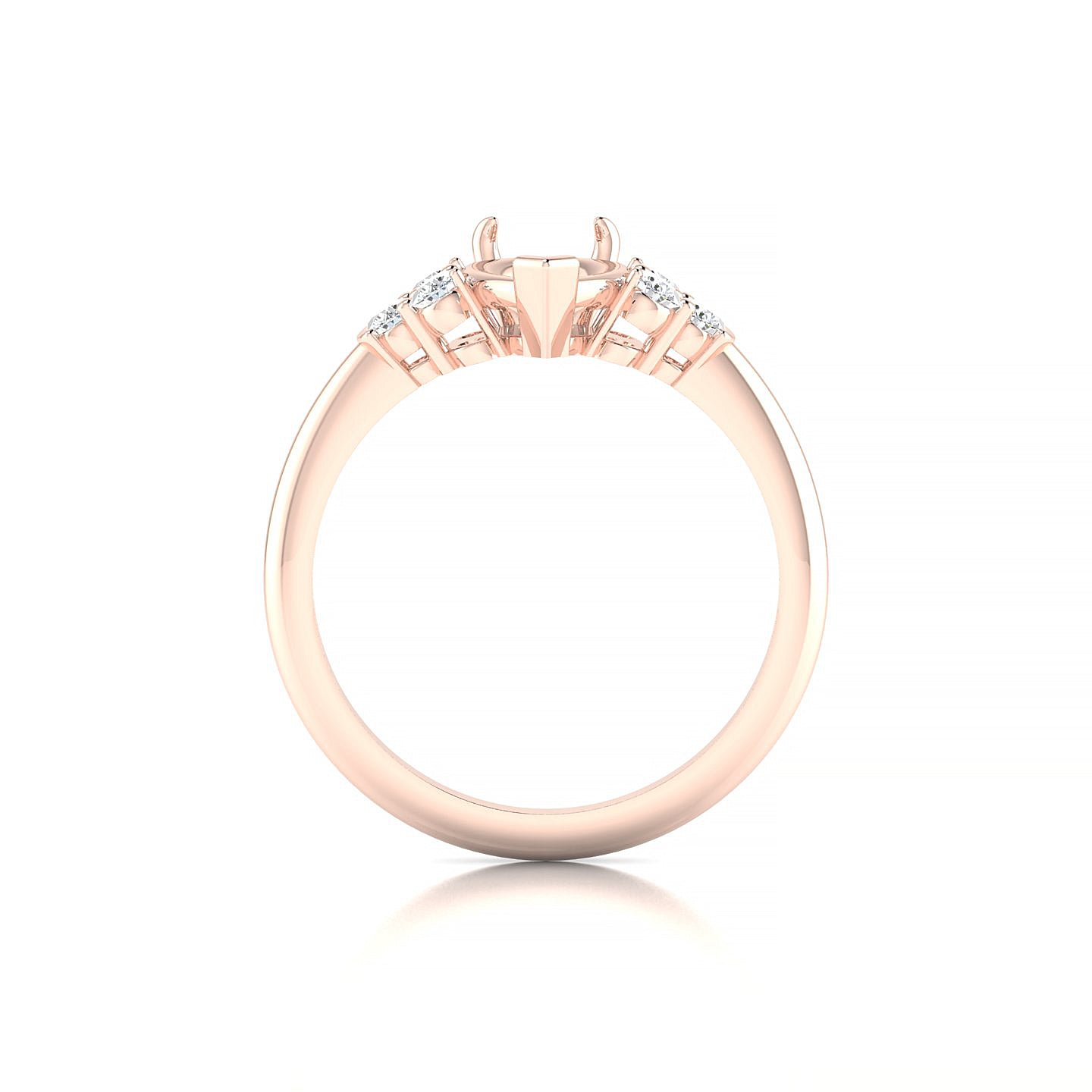 Mirage Pear 2-2.99 ct | 18k Rose Gold Side Stones Ring