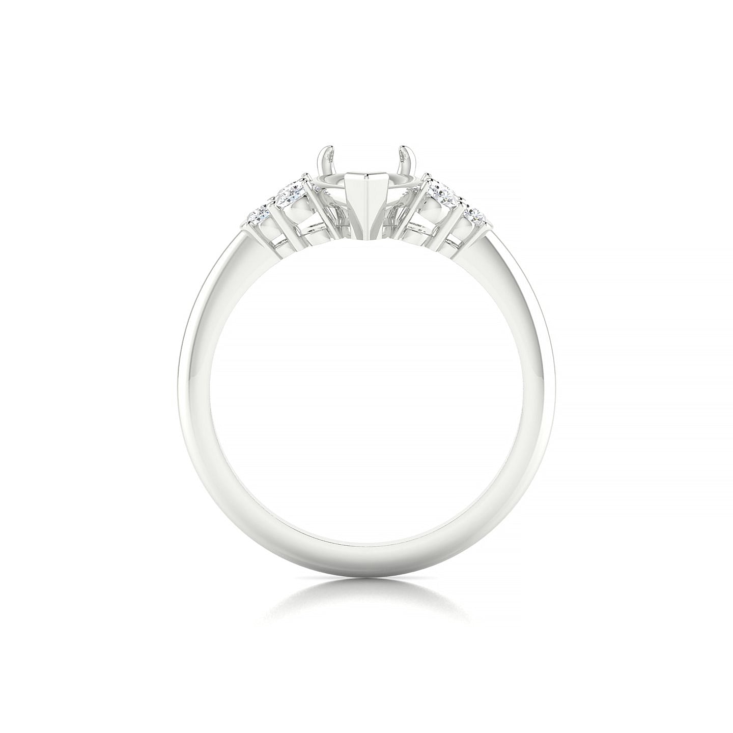 Mirage Pear 2-2.99 ct | 18k White Gold Side Stones Ring