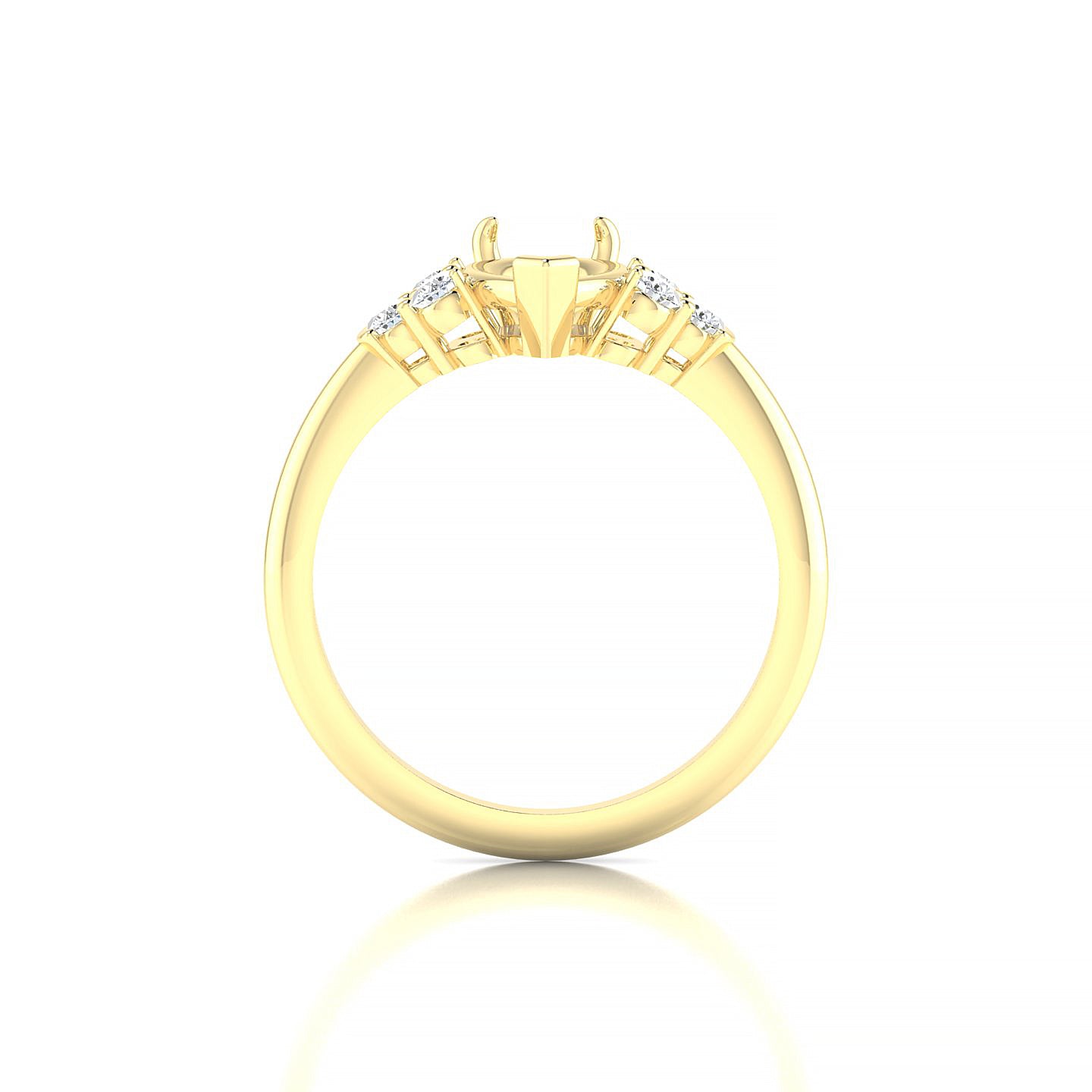 Mirage Pear 2-2.99 ct | 18k Yellow Gold Side Stones Ring