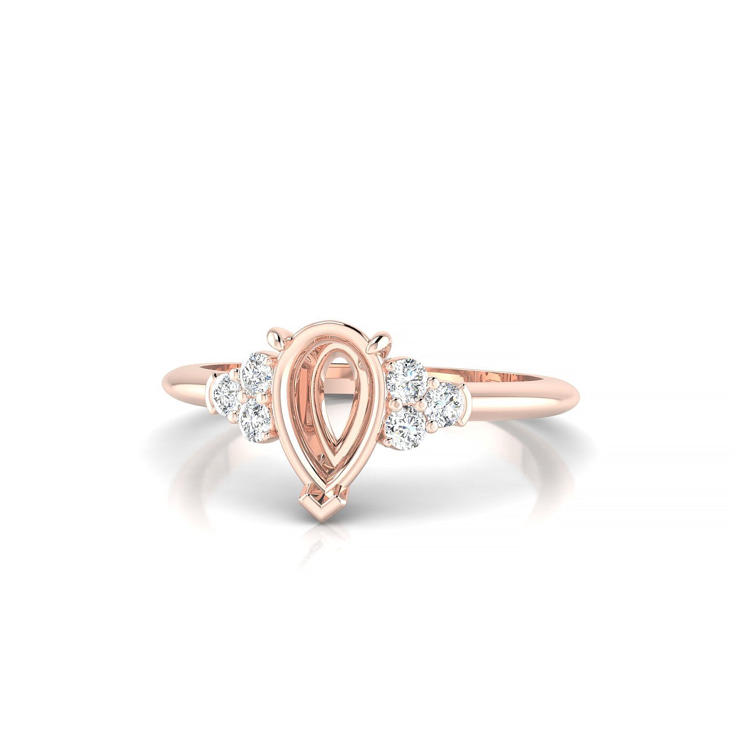 Mirage Pear 1-1.99 ct | 18k Rose Gold Side Stones Ring