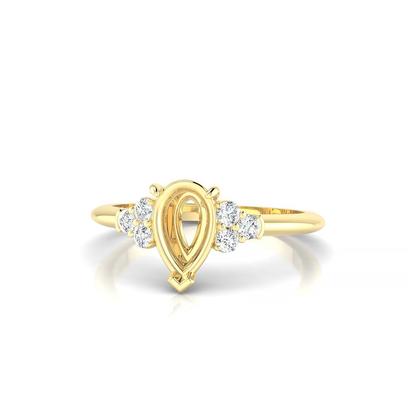 Mirage Pear 1-1.99 ct | 18k Yellow Gold Side Stones Ring