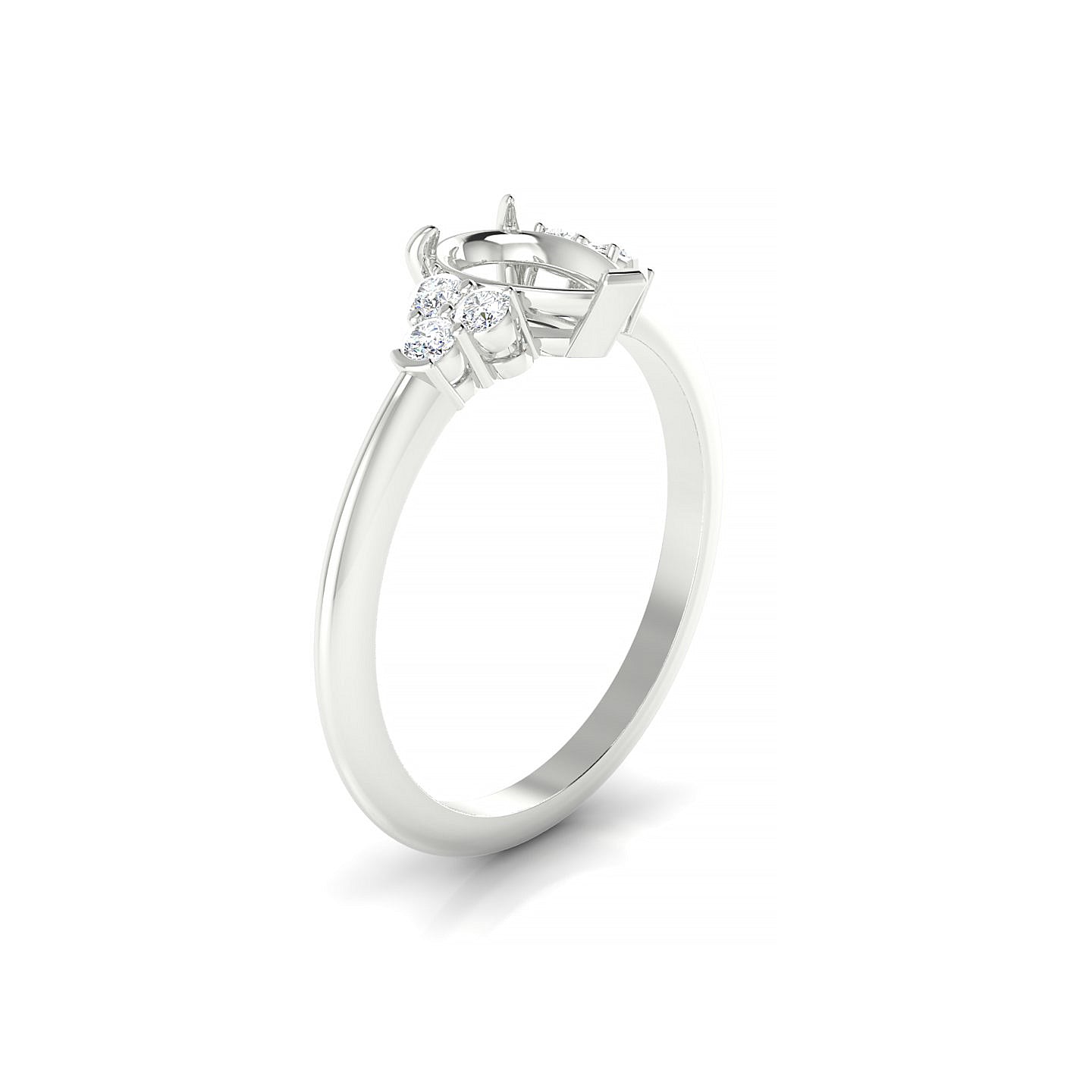 Mirage Pear 1-1.99 ct | 18k White Gold Side Stones Ring
