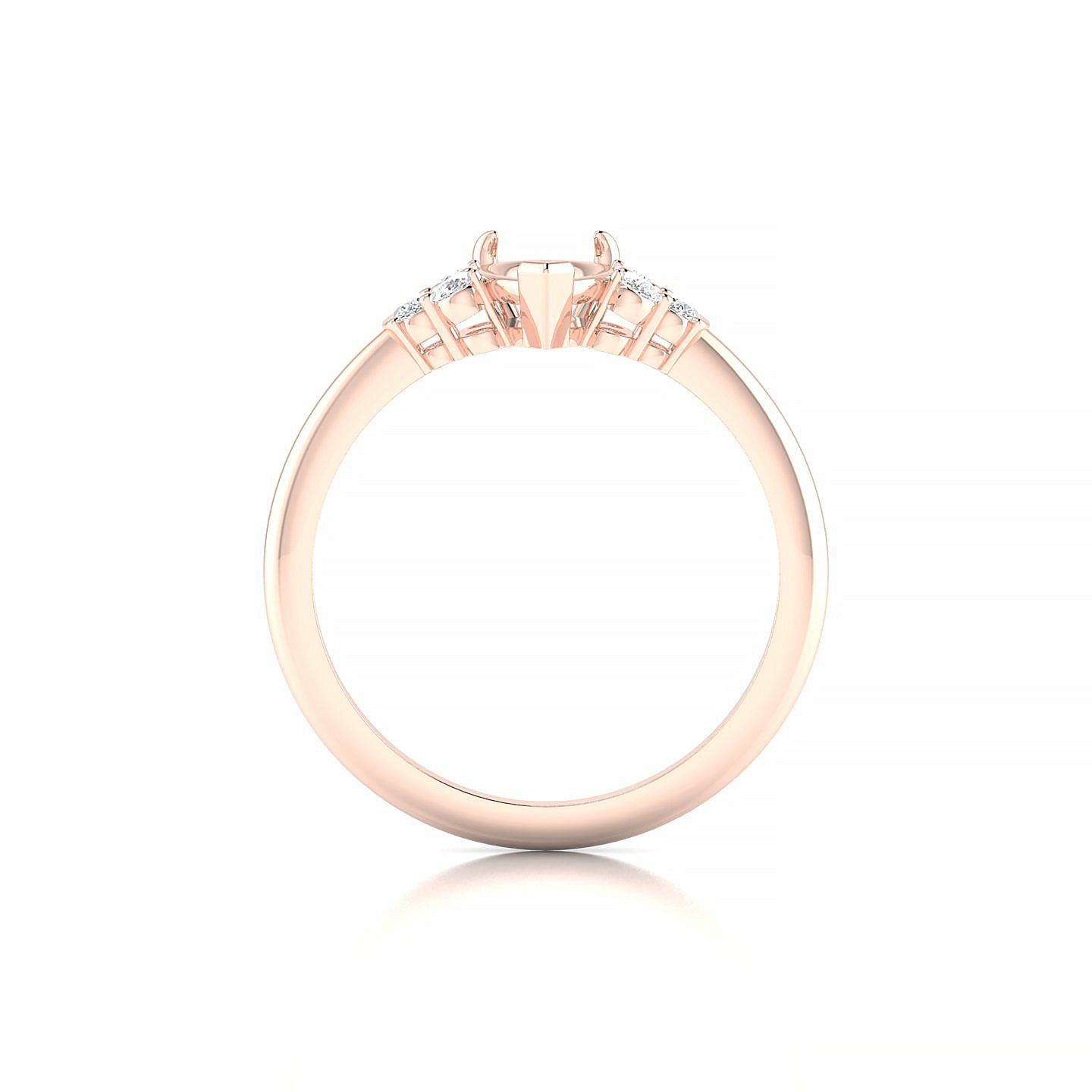 Mirage Pear 1-1.99 ct | 18k Rose Gold Side Stones Ring