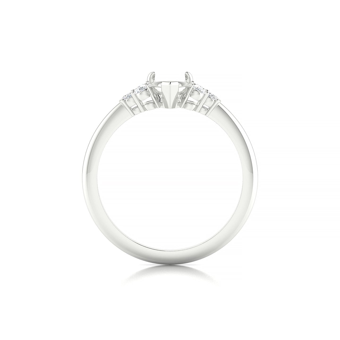 Mirage Pear 1-1.99 ct | 18k White Gold Side Stones Ring