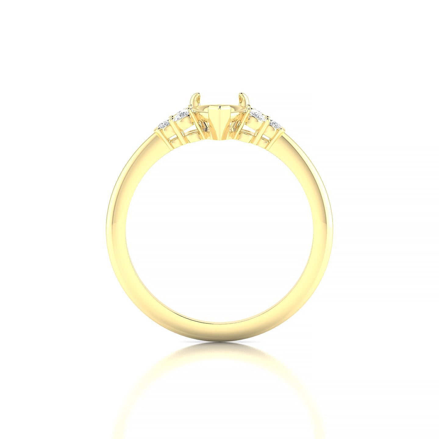 Mirage Pear 1-1.99 ct | 18k Yellow Gold Side Stones Ring