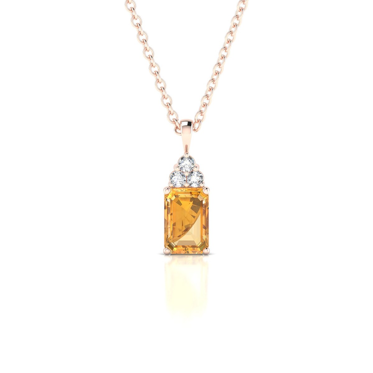 Mirage | 18k Rose Gold 6 x 4 mm Emerald Citrine Pendant