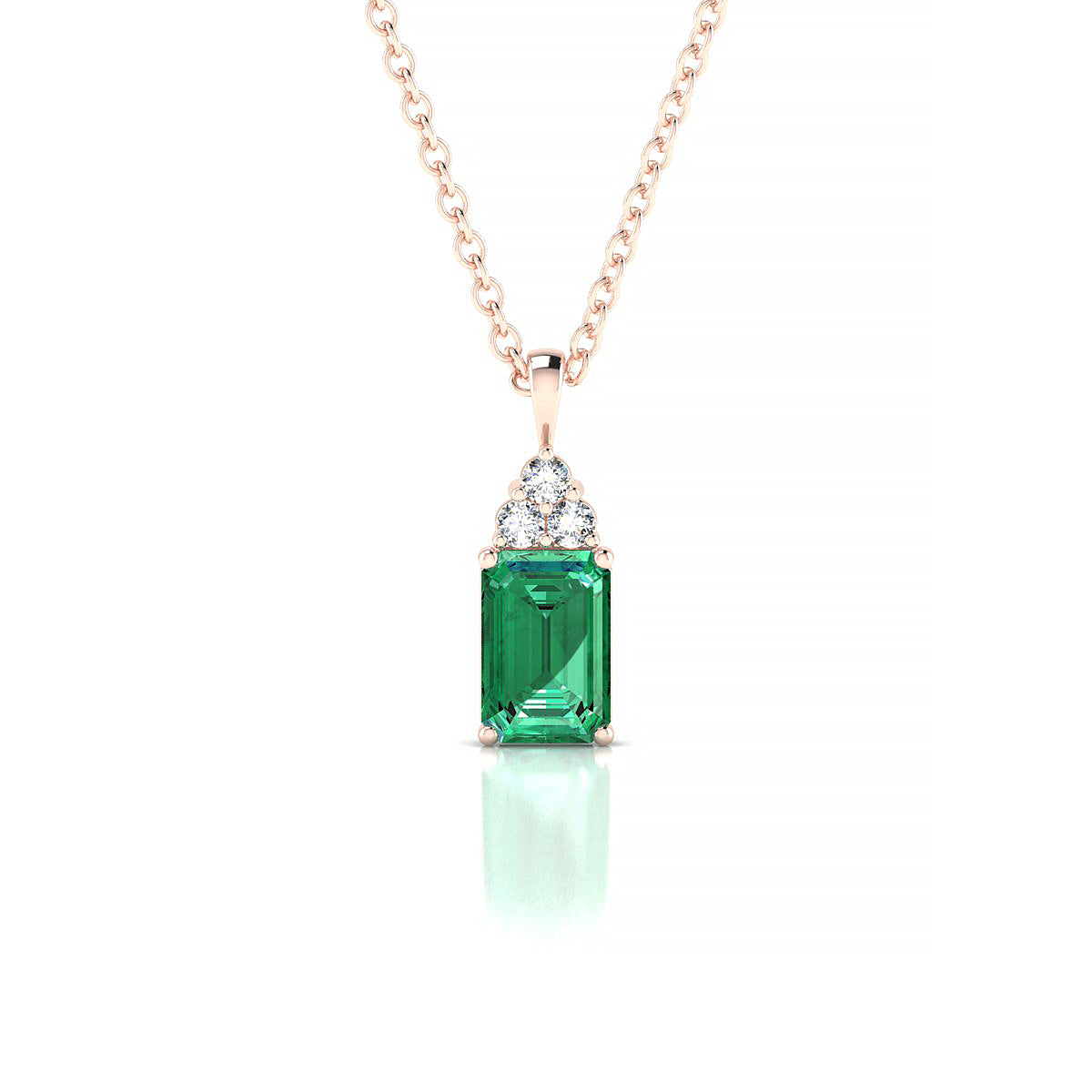Mirage | 18k Rose Gold 6 x 4 mm Emerald Emerald Pendant