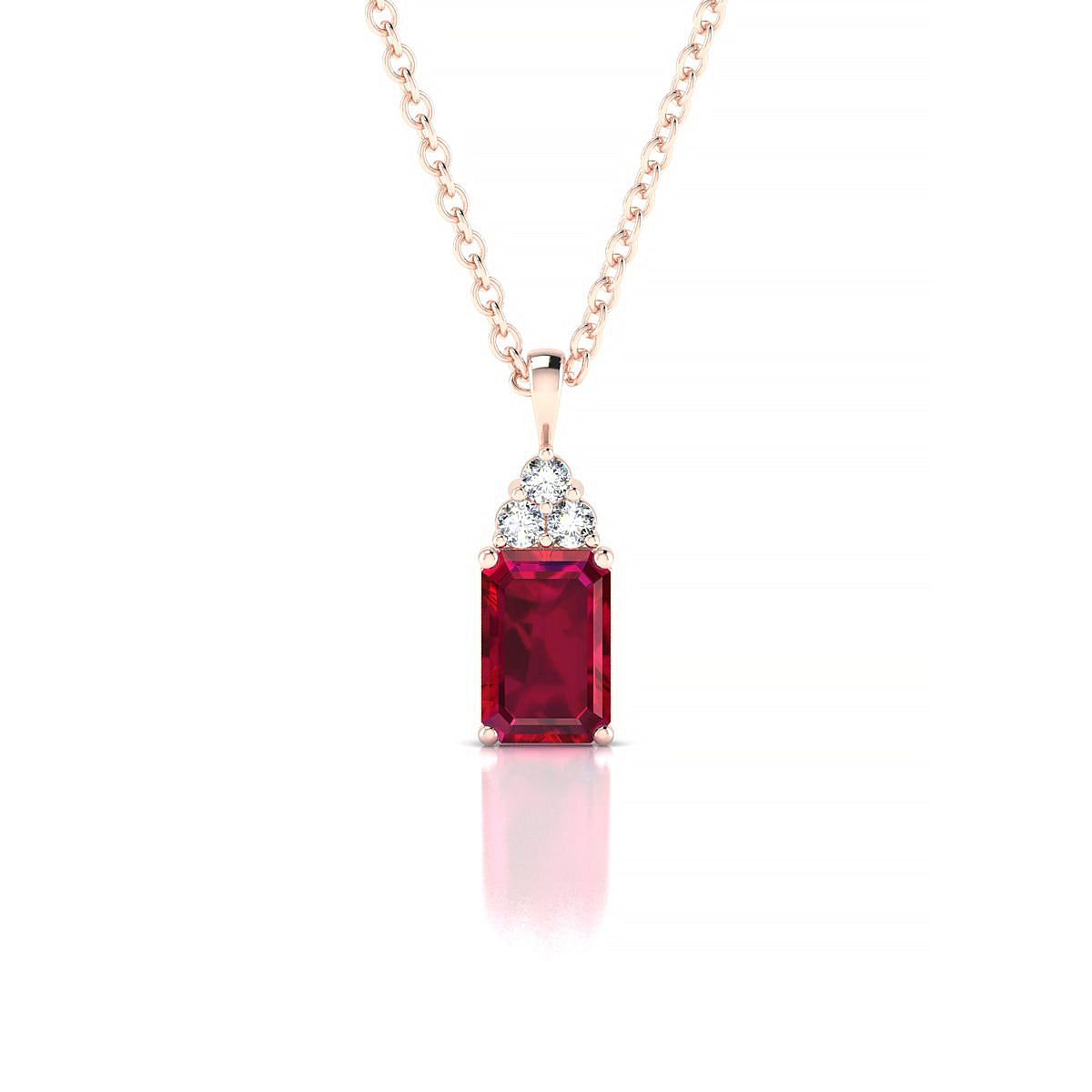 Mirage | 18k Rose Gold 6 x 4 mm Emerald Ruby Pendant