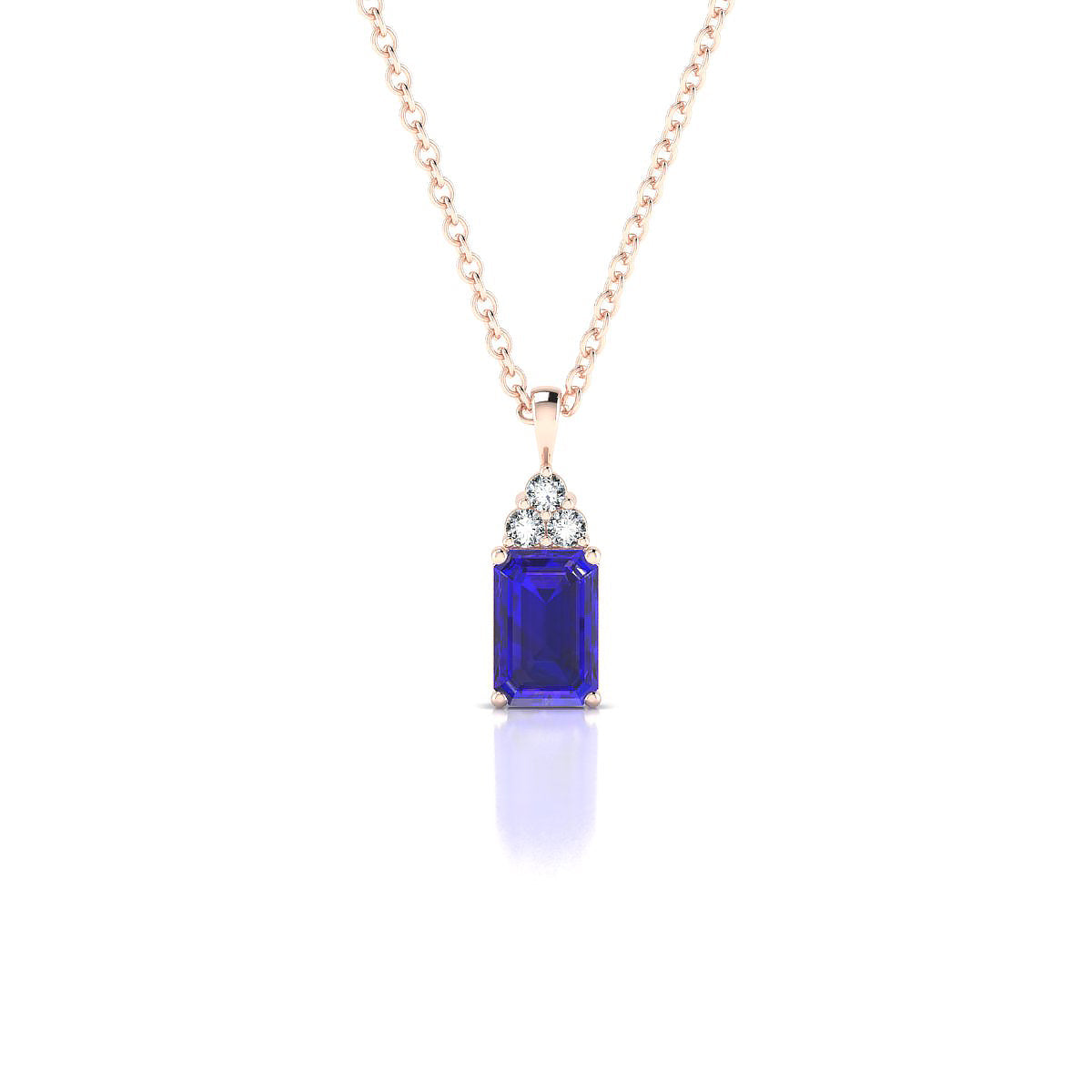 Mirage | 18k Rose Gold 6 x 4 mm Emerald Tanzanite Pendant