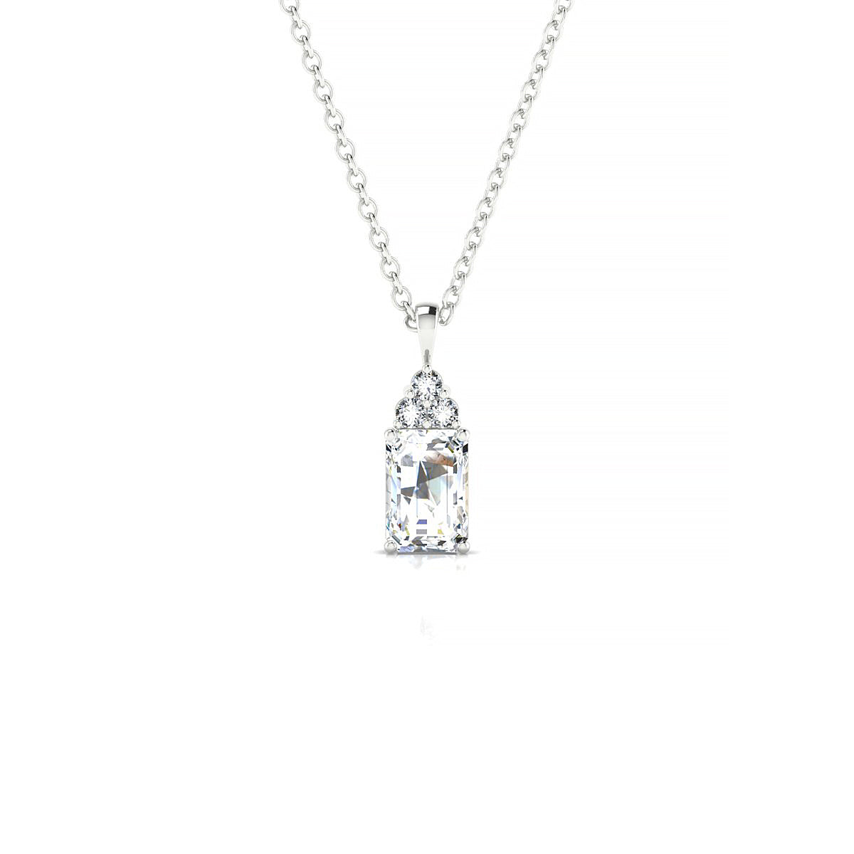 Mirage | 18k White Gold 6 x 4 mm Emerald Diamond Pendant