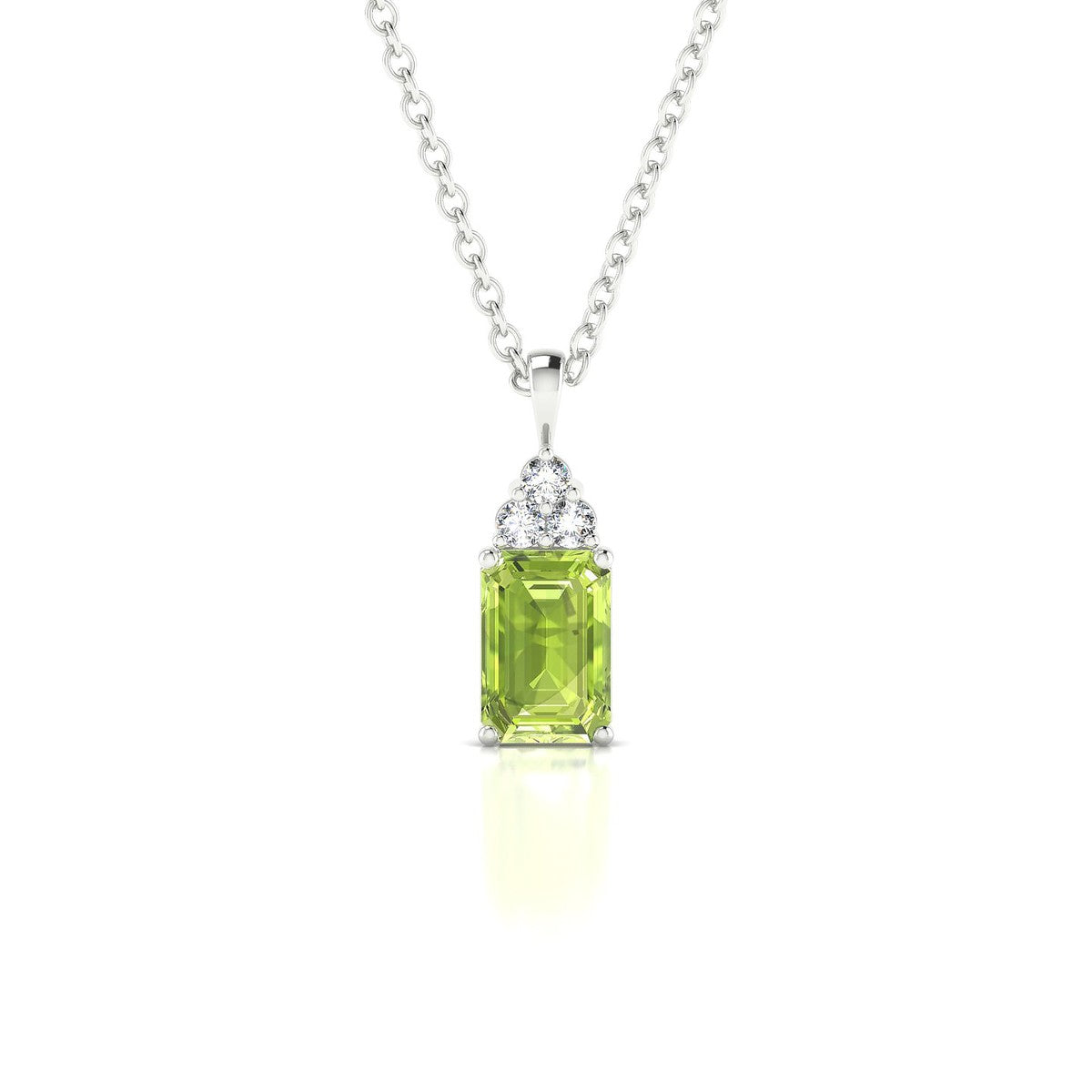Mirage | 18k White Gold 6 x 4 mm Emerald Peridot Pendant