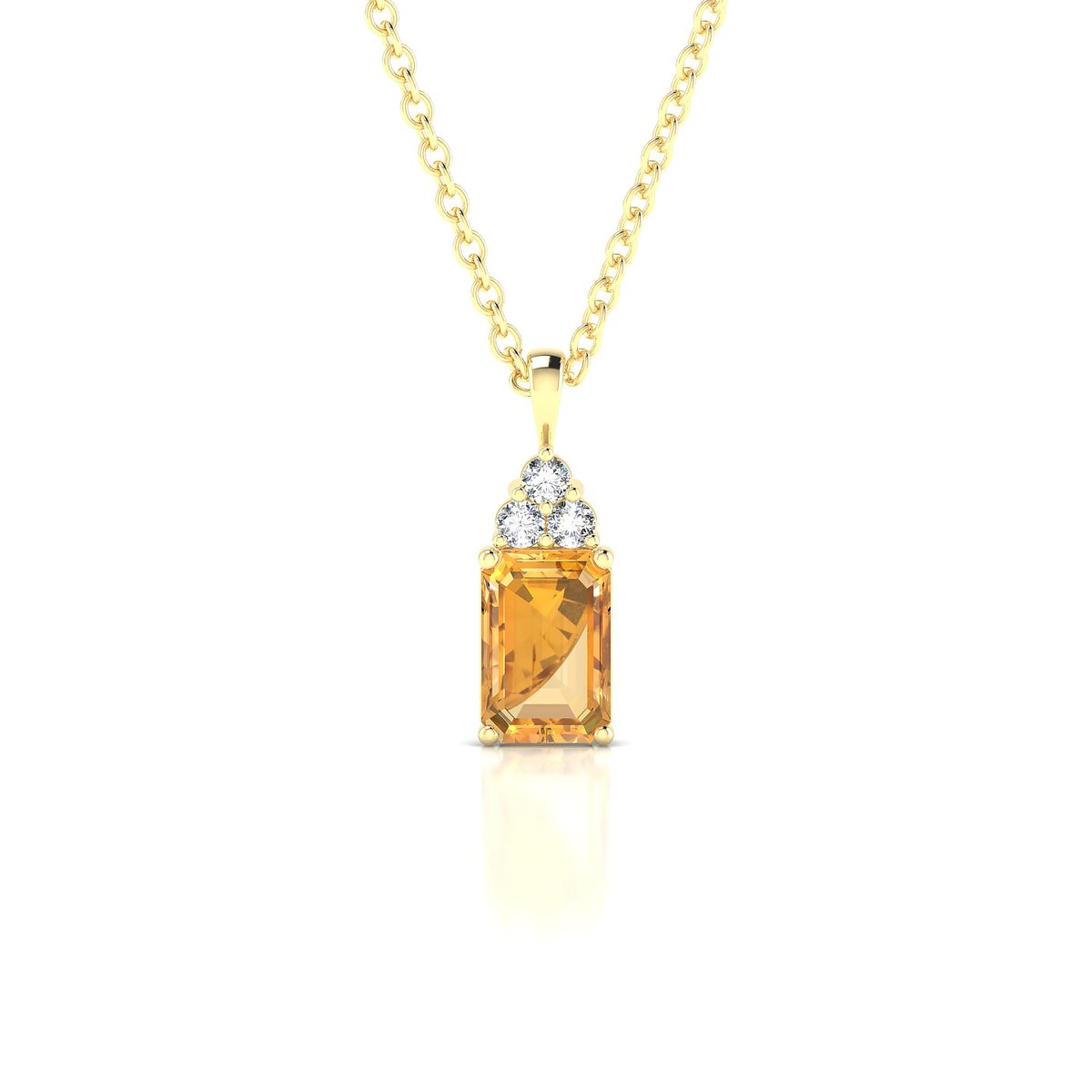 Mirage | 18k Yellow Gold 6 x 4 mm Emerald Citrine Pendant