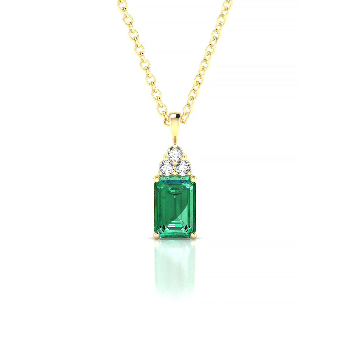 Mirage | 18k Yellow Gold 6 x 4 mm Emerald Emerald Pendant