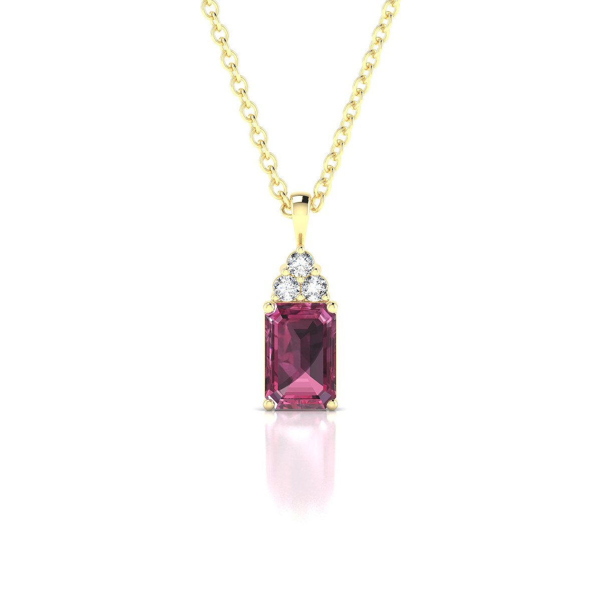 Mirage | 18k Yellow Gold 6 x 4 mm Emerald Rhodolite Pendant